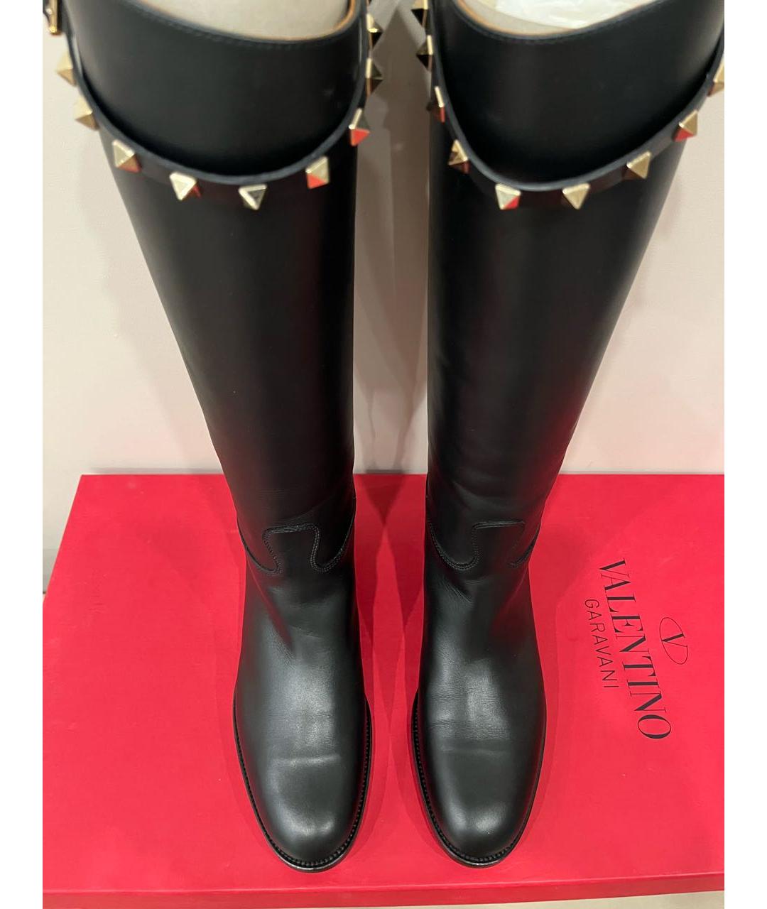 VALENTINO Черные кожаные сапоги, фото 7