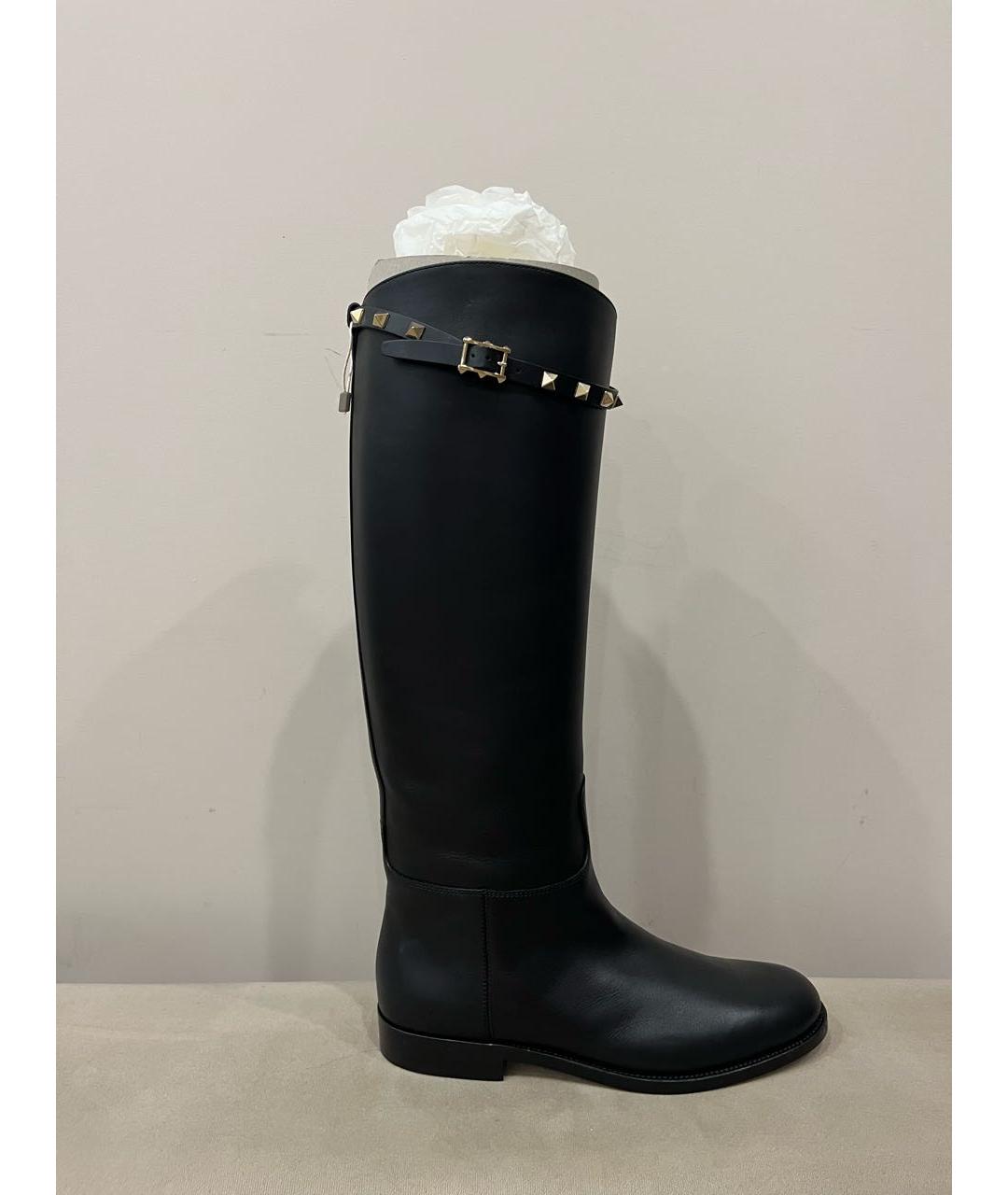 VALENTINO Черные кожаные сапоги, фото 8