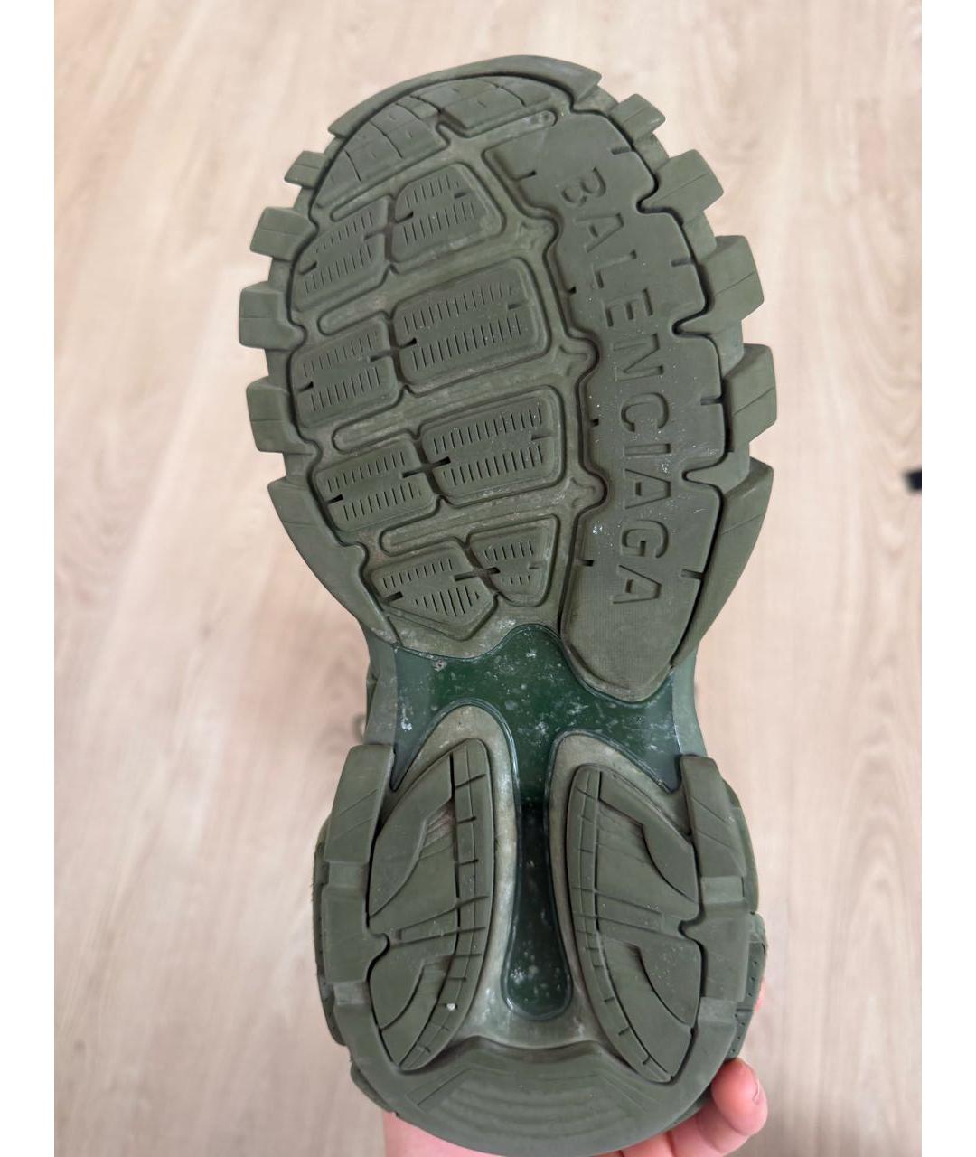 BALENCIAGA Зеленые текстильные низкие кроссовки / кеды, фото 4