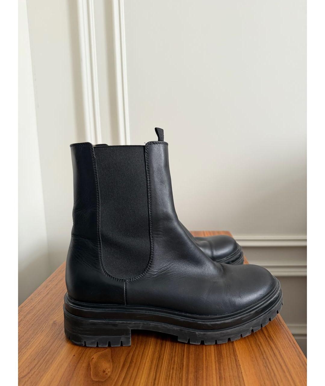 GIANVITO ROSSI Черные кожаные полусапоги, фото 5