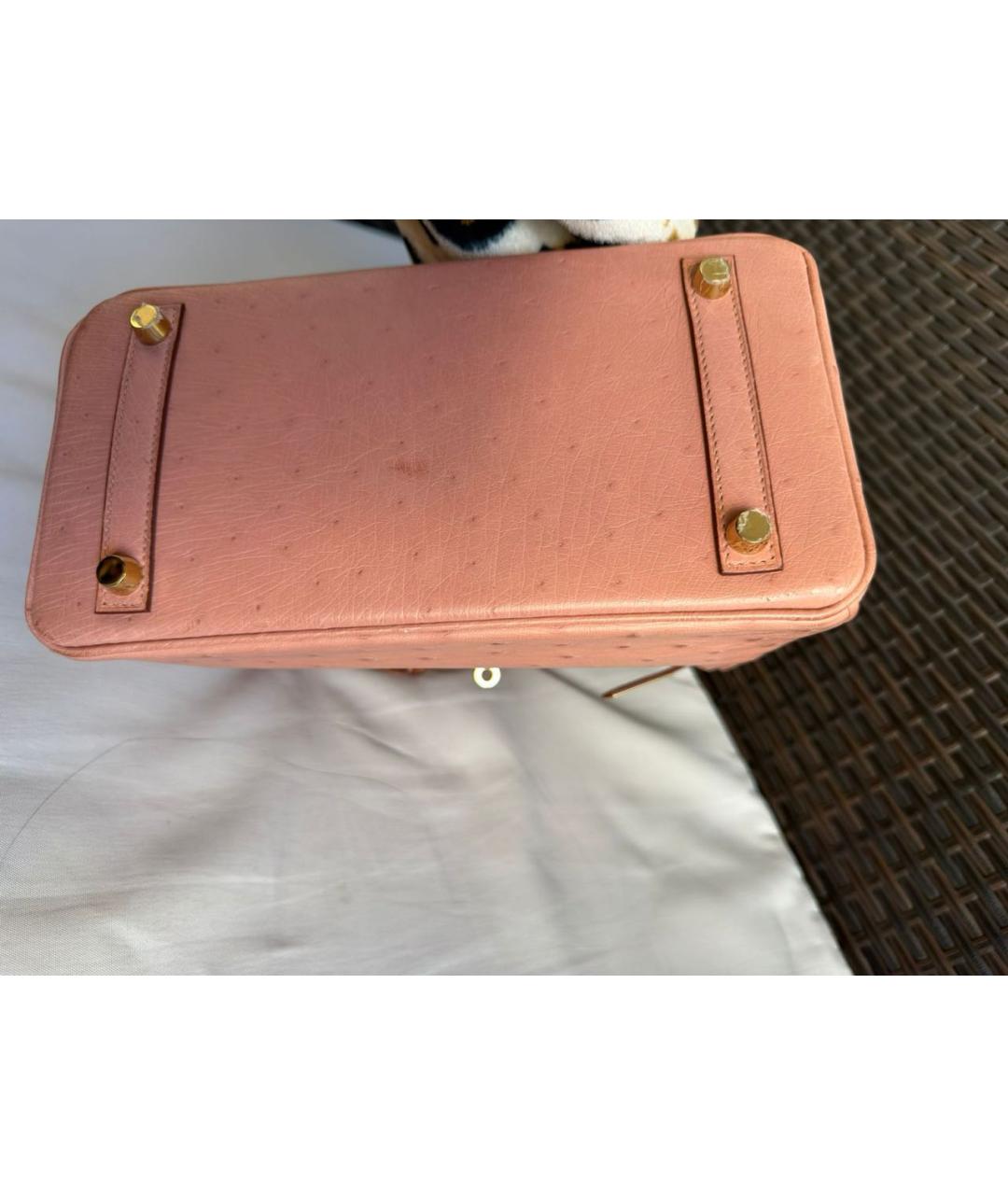 HERMES Коралловая сумка с короткими ручками из экзотической кожи, фото 6