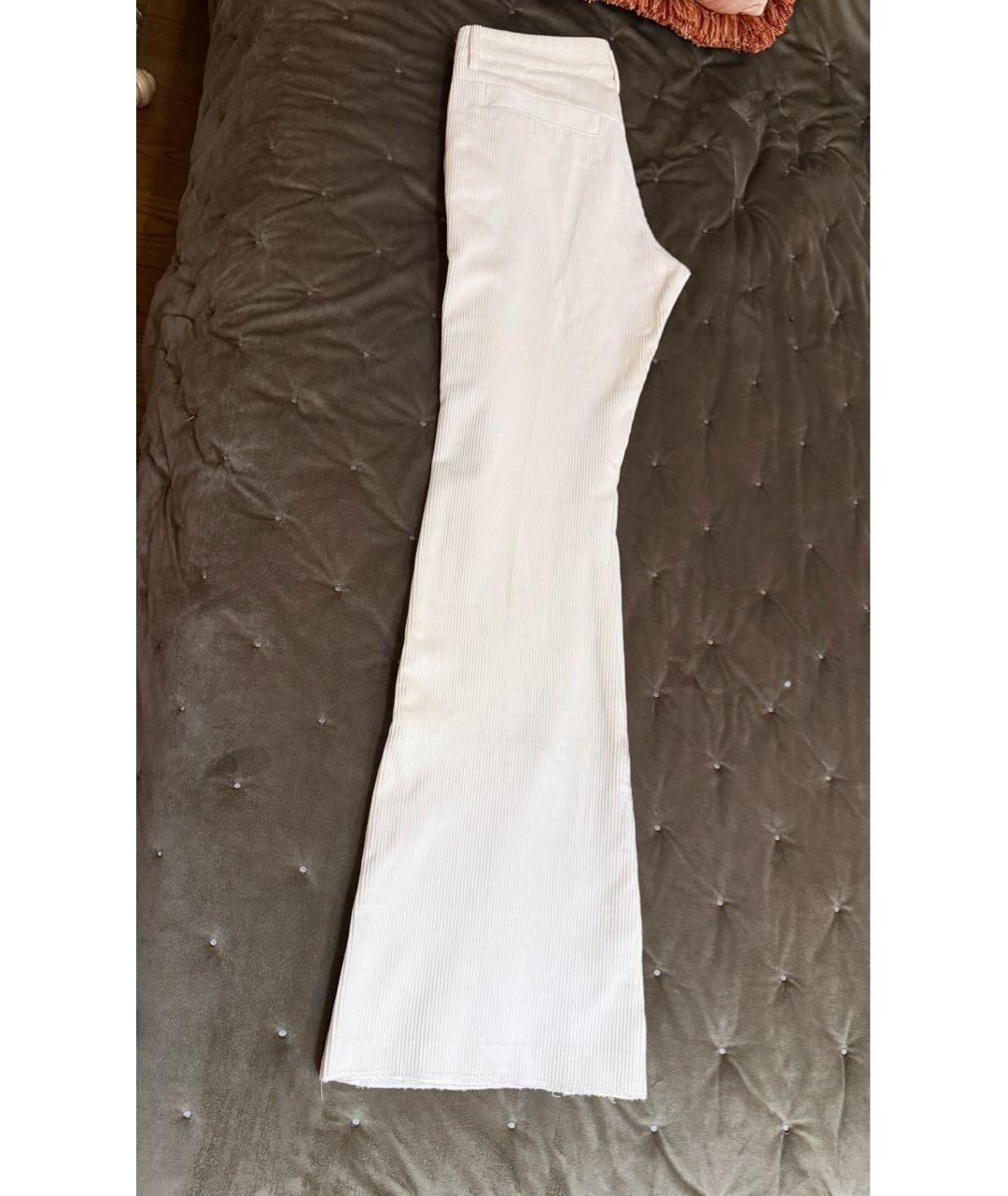 JUST CAVALLI Белые велюровые прямые брюки, фото 6