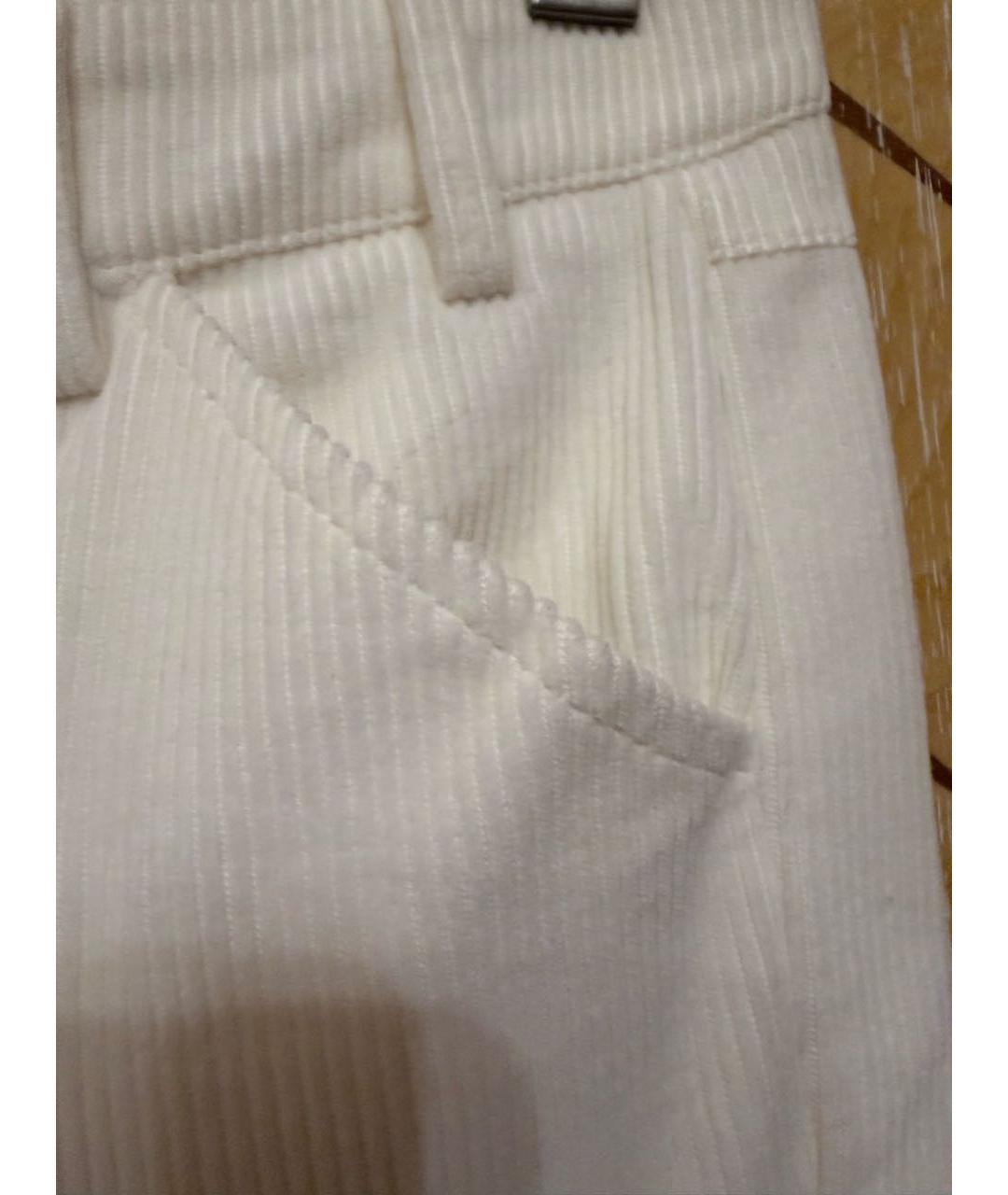 JUST CAVALLI Белые велюровые прямые брюки, фото 4