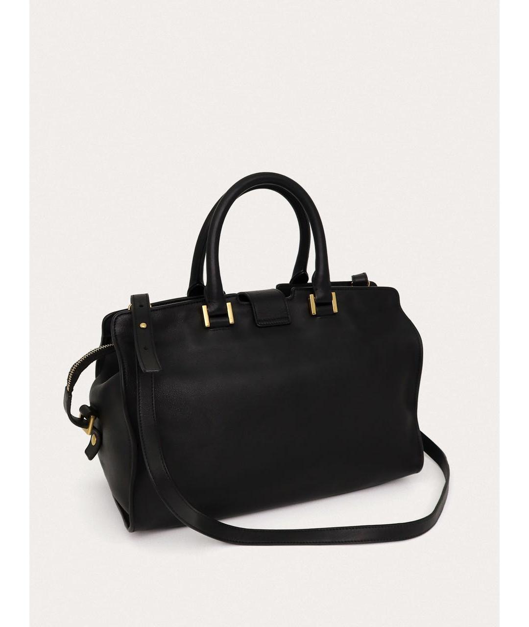 SAINT LAURENT Черная кожаная сумка с короткими ручками, фото 3