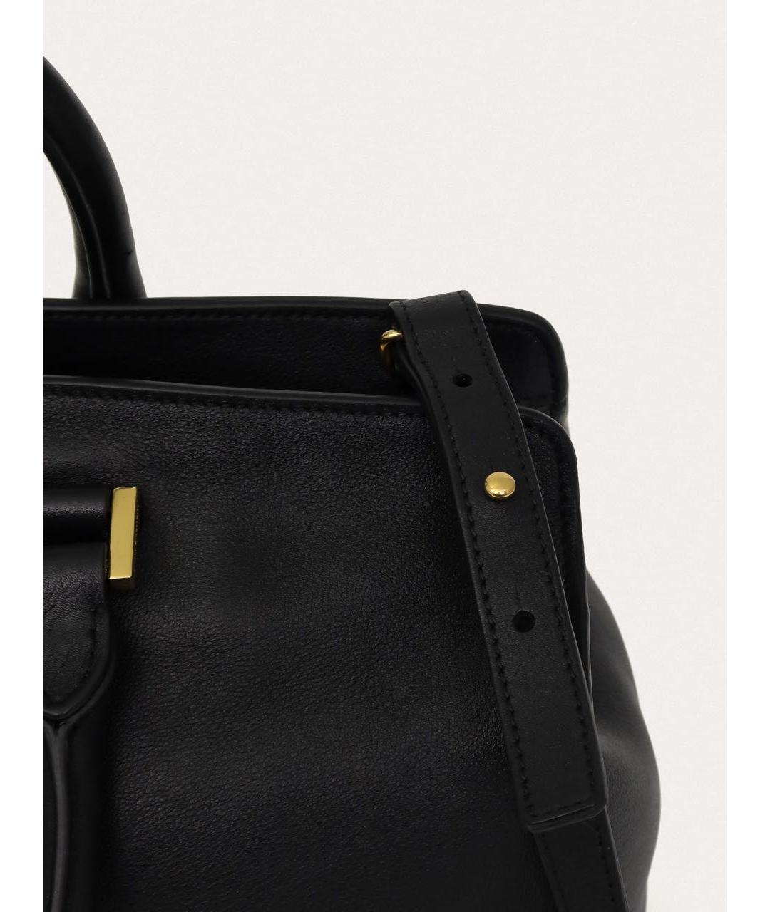 SAINT LAURENT Черная кожаная сумка с короткими ручками, фото 6