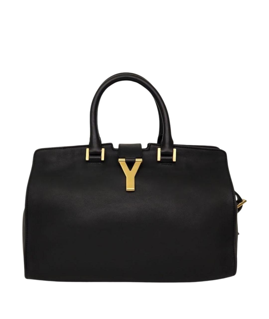 SAINT LAURENT Черная кожаная сумка с короткими ручками, фото 1