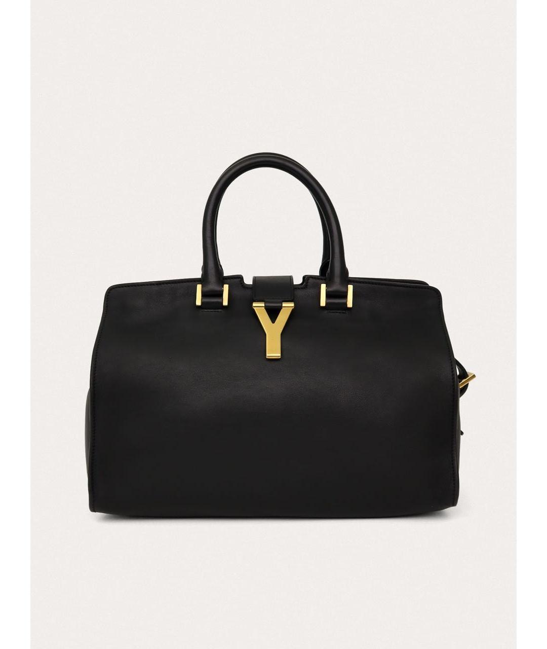 SAINT LAURENT Черная кожаная сумка с короткими ручками, фото 9