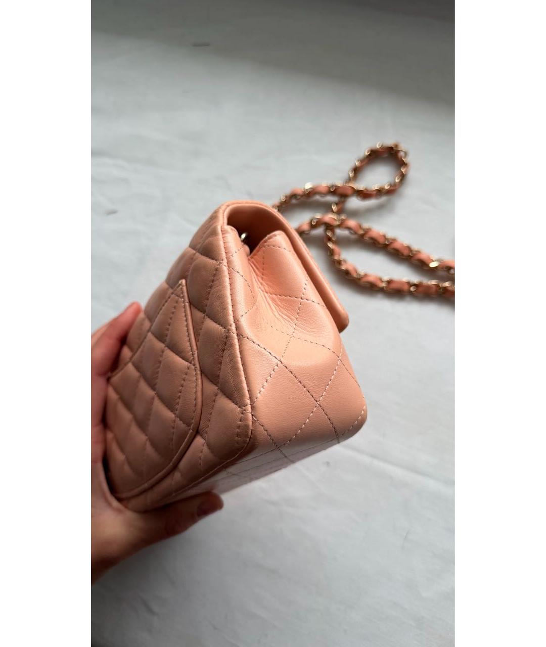 CHANEL Розовая кожаная сумка через плечо, фото 4