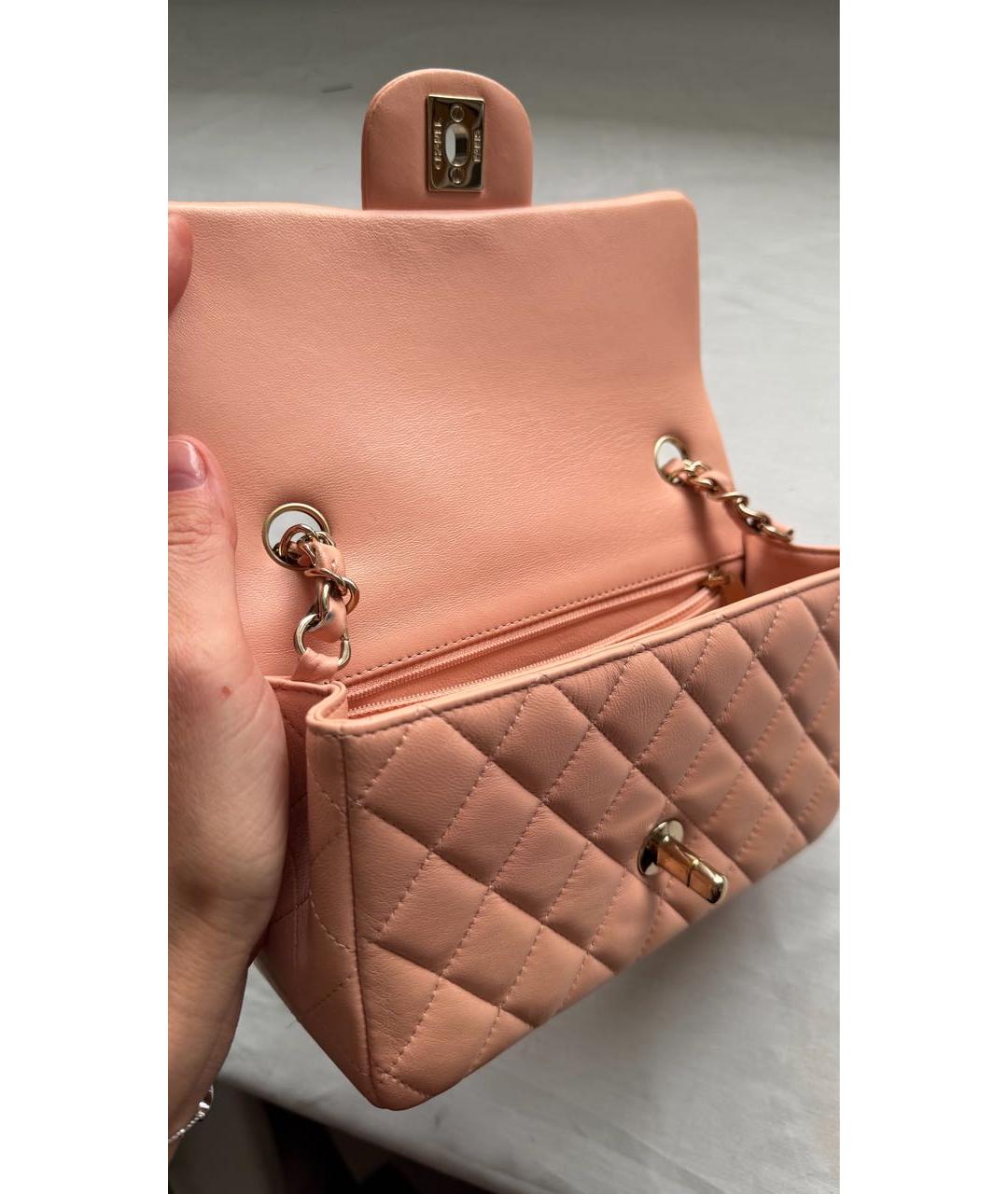 CHANEL Розовая кожаная сумка через плечо, фото 6