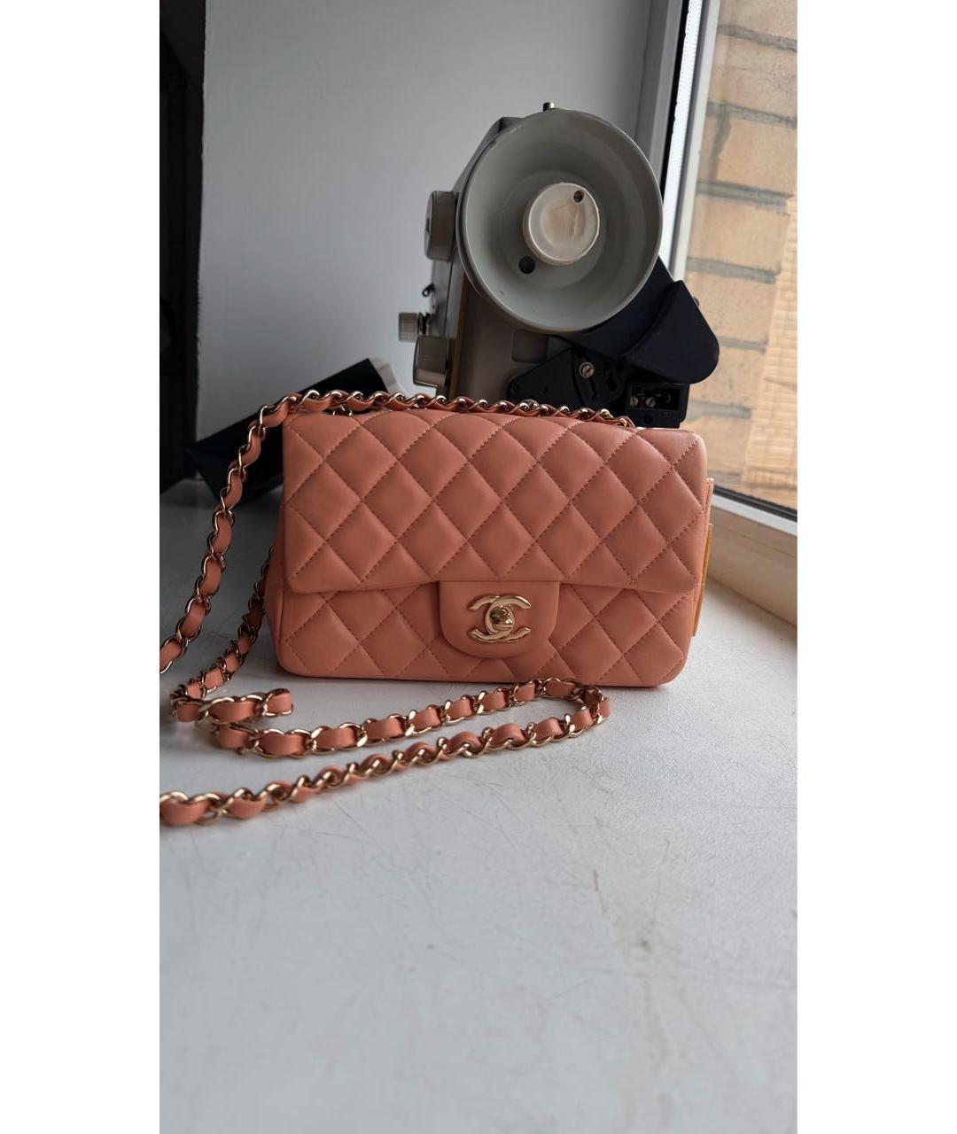 CHANEL Розовая кожаная сумка через плечо, фото 9