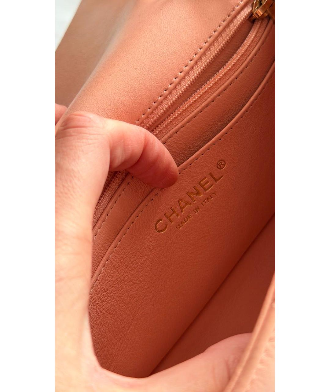 CHANEL Розовая кожаная сумка через плечо, фото 7