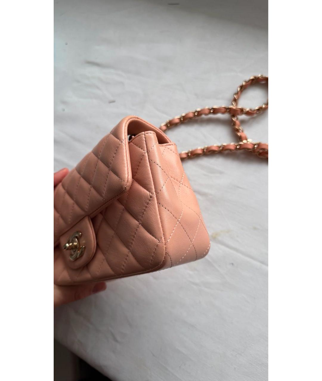 CHANEL Розовая кожаная сумка через плечо, фото 5