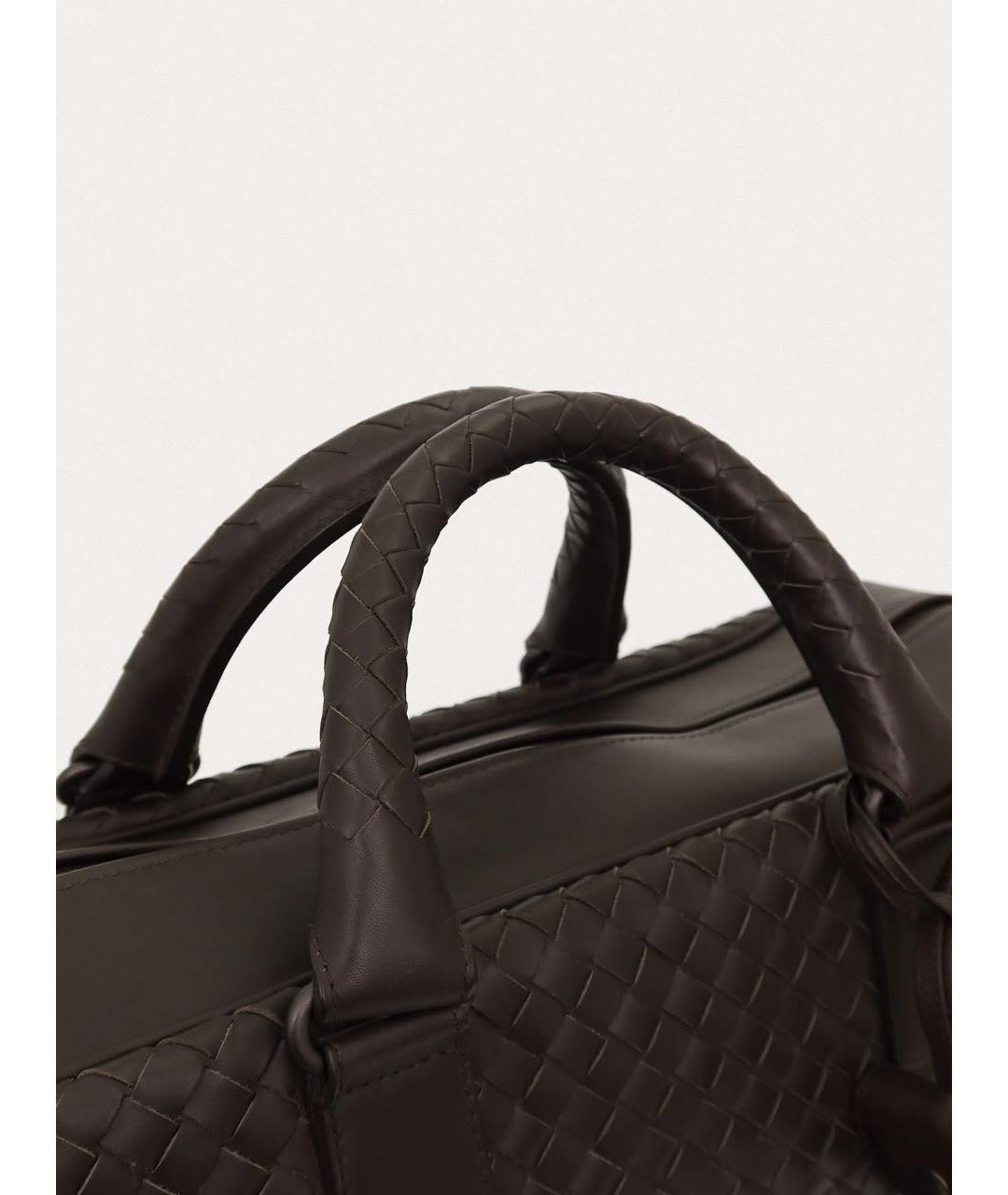 BOTTEGA VENETA Коричневый кожаный портфель, фото 5