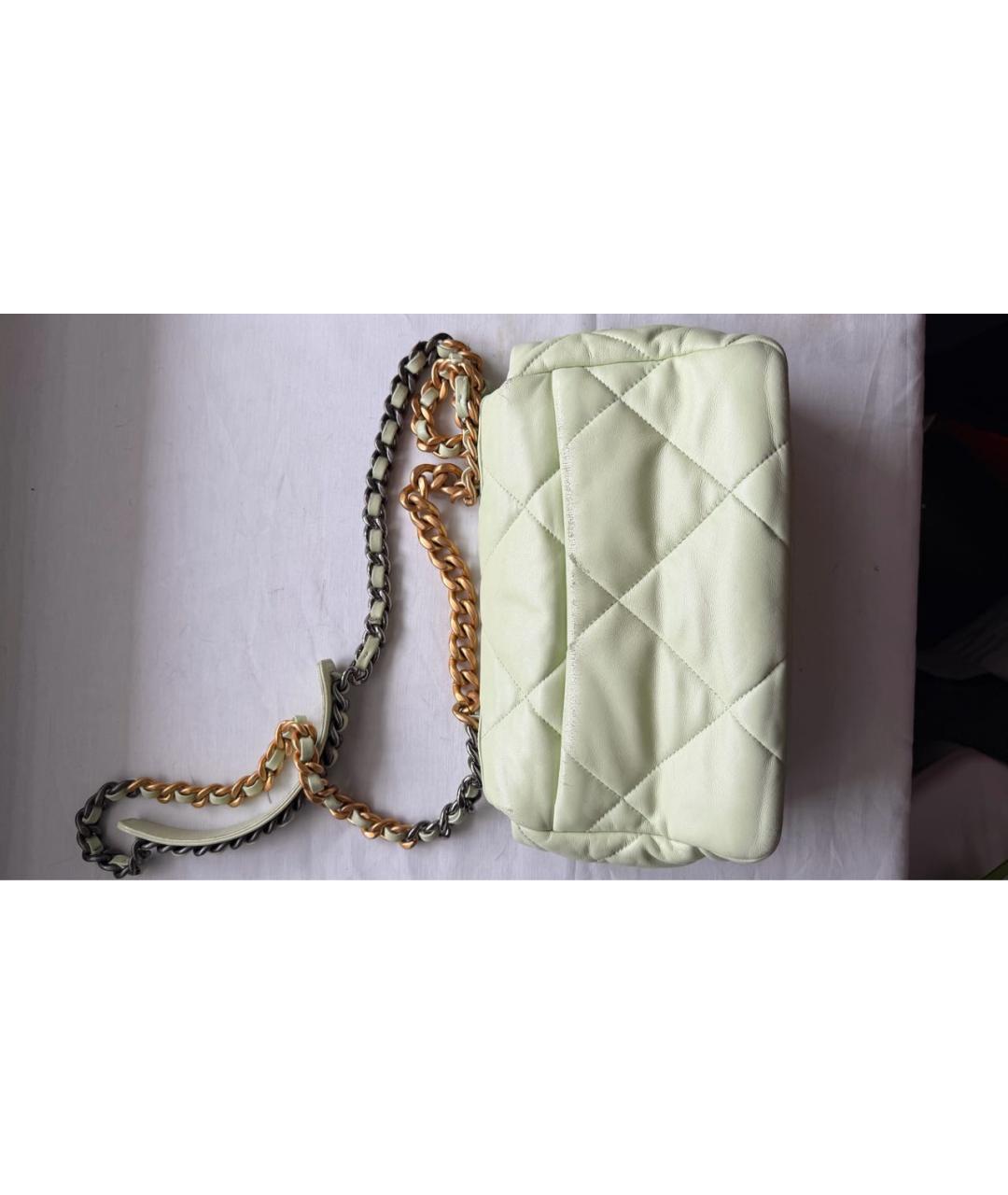CHANEL Салатовая кожаная сумка через плечо, фото 6