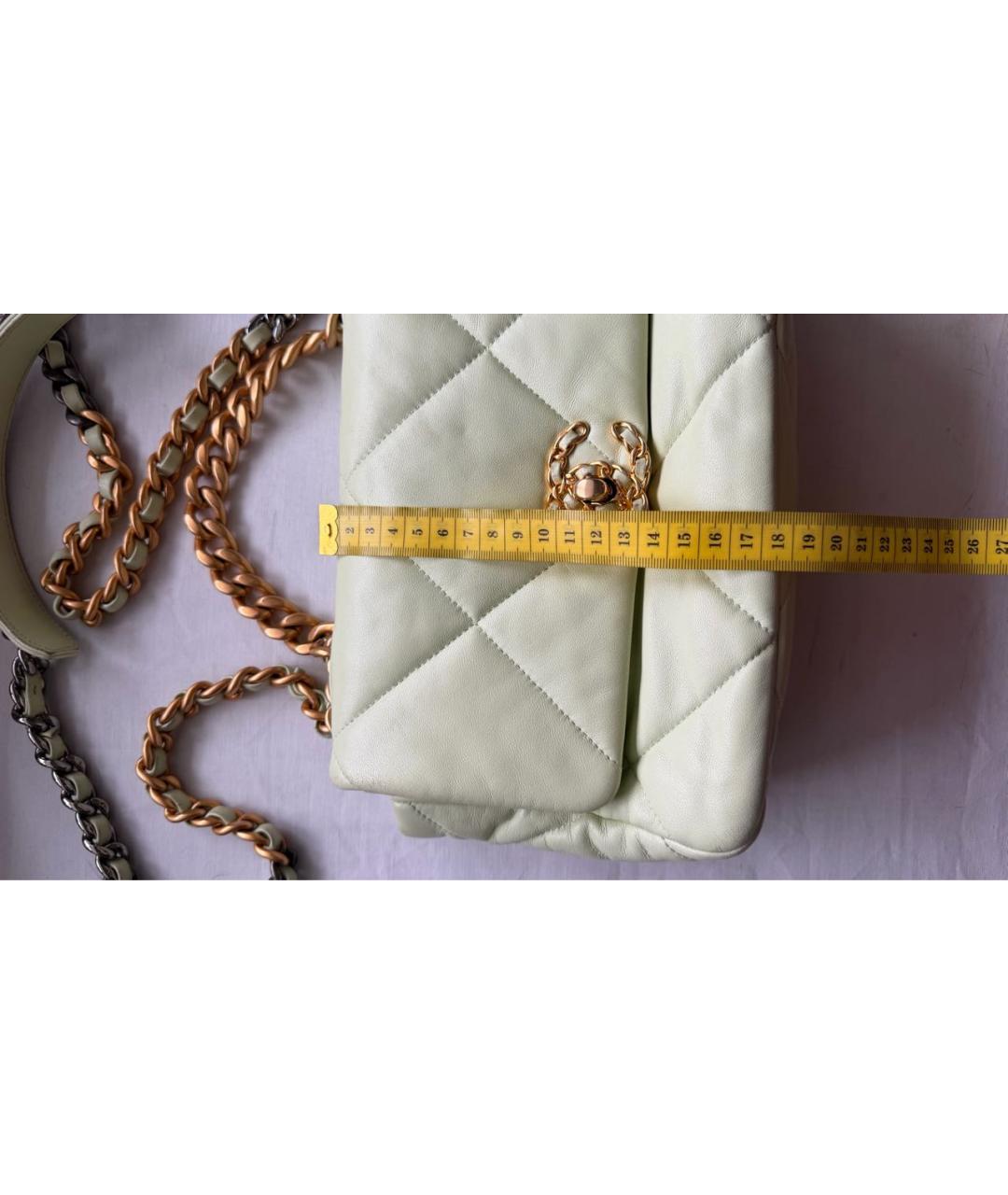 CHANEL Салатовая кожаная сумка через плечо, фото 5