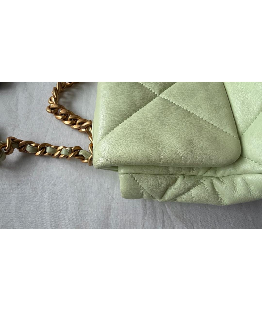 CHANEL Салатовая кожаная сумка через плечо, фото 8