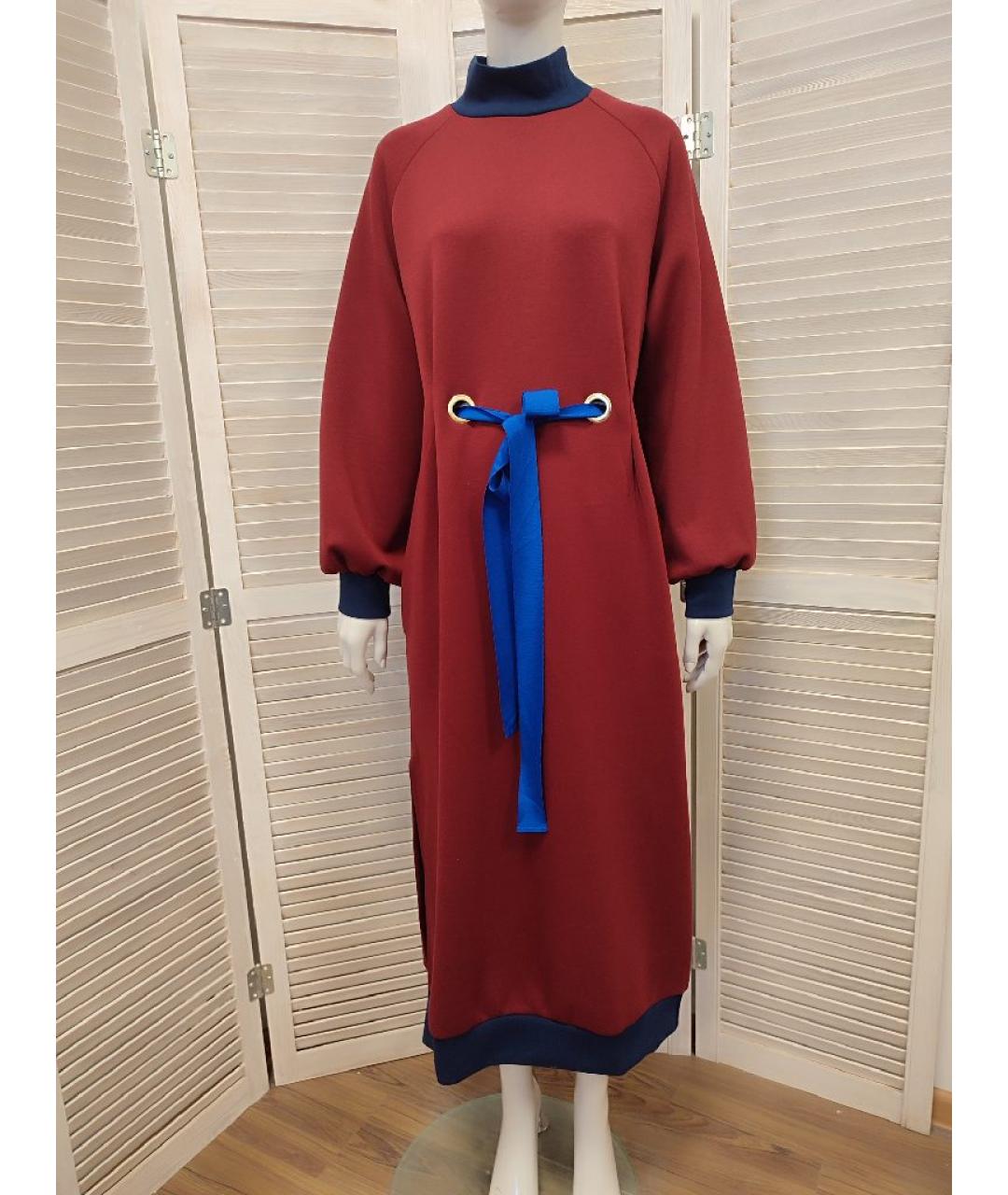 ROKSANDA Бордовое полиэстеровое повседневное платье, фото 10