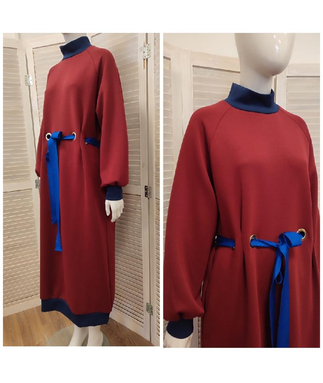 ROKSANDA Бордовое полиэстеровое повседневное платье, фото 8
