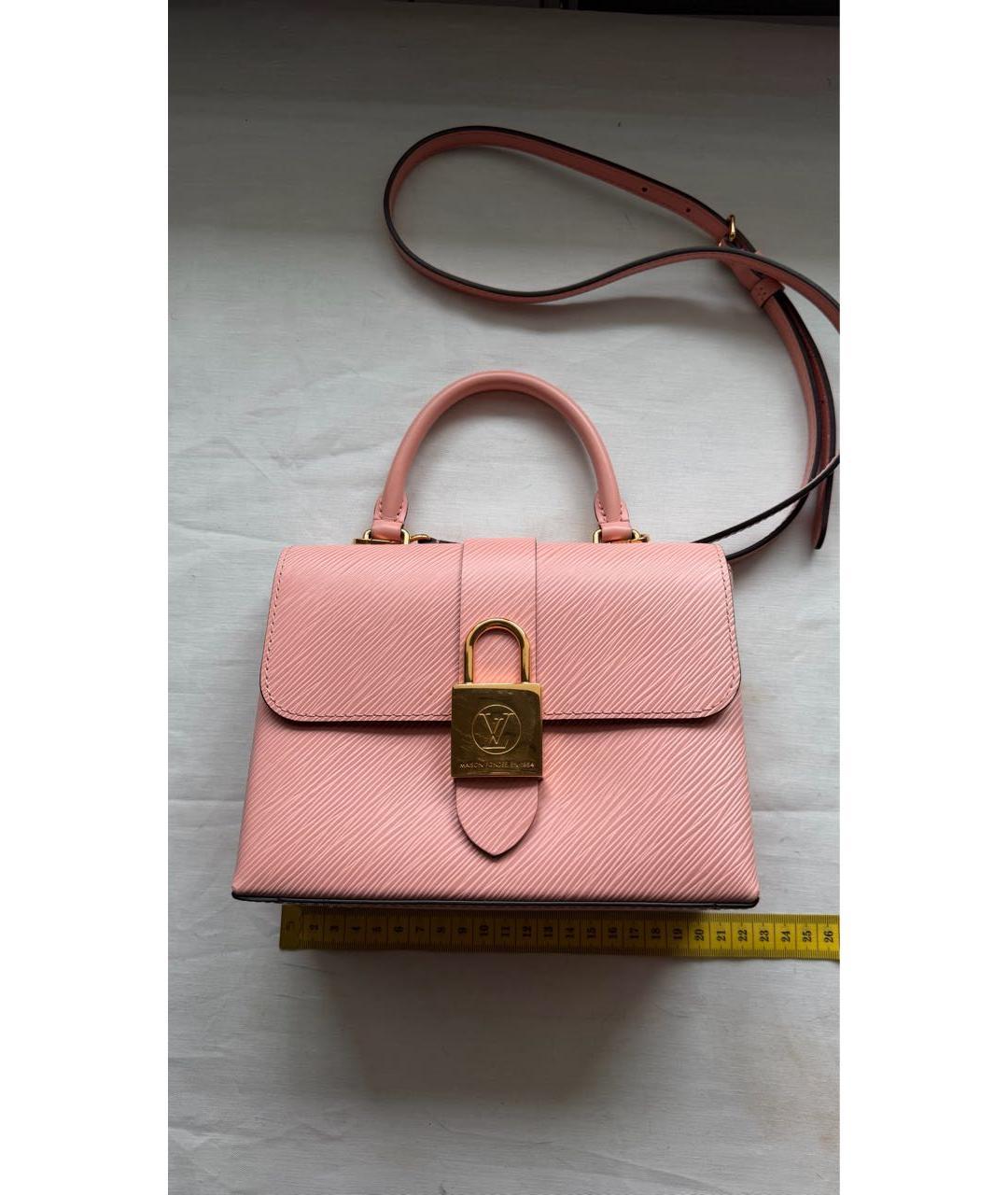 LOUIS VUITTON Коралловая кожаная сумка с короткими ручками, фото 8