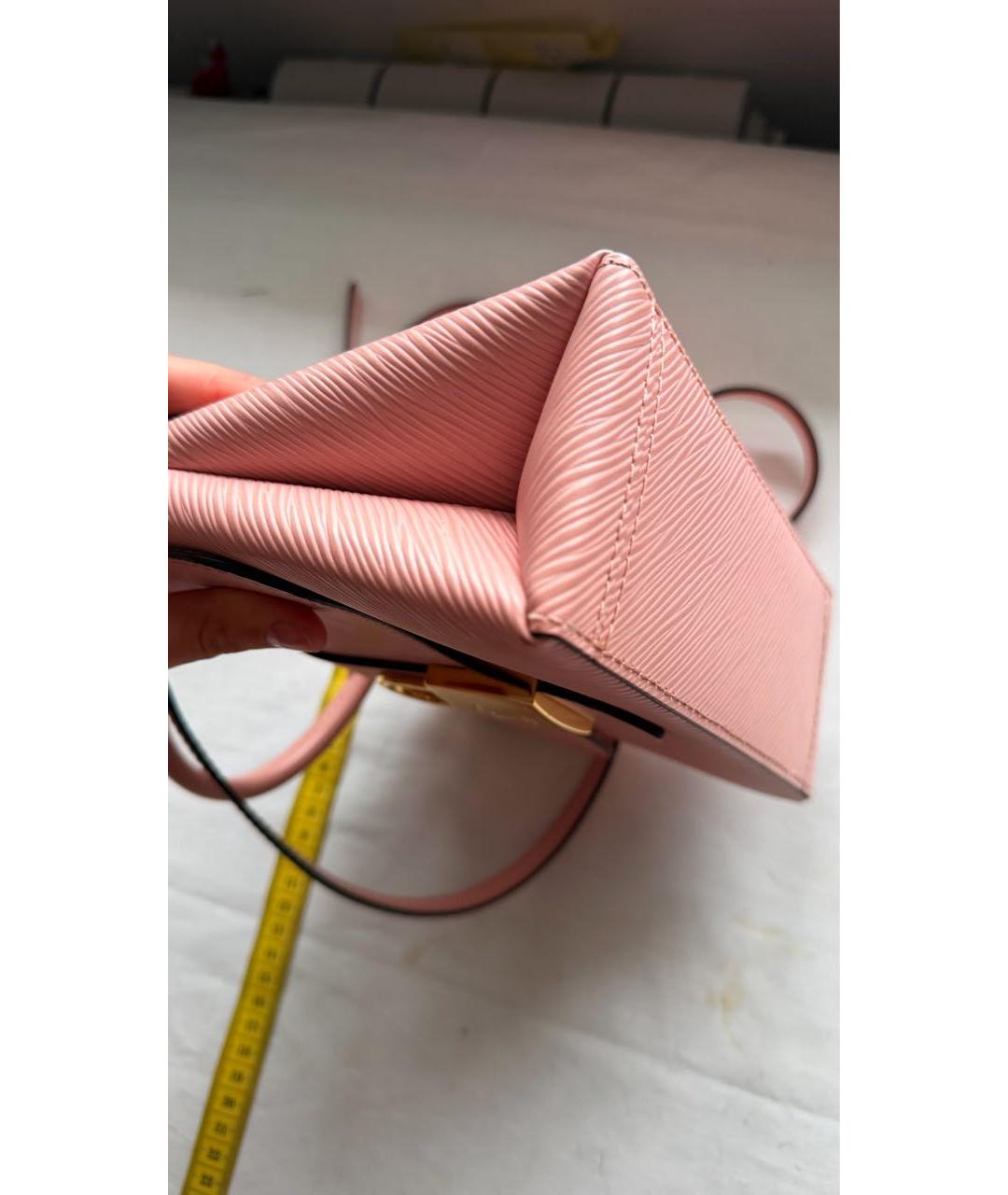 LOUIS VUITTON Коралловая кожаная сумка с короткими ручками, фото 4