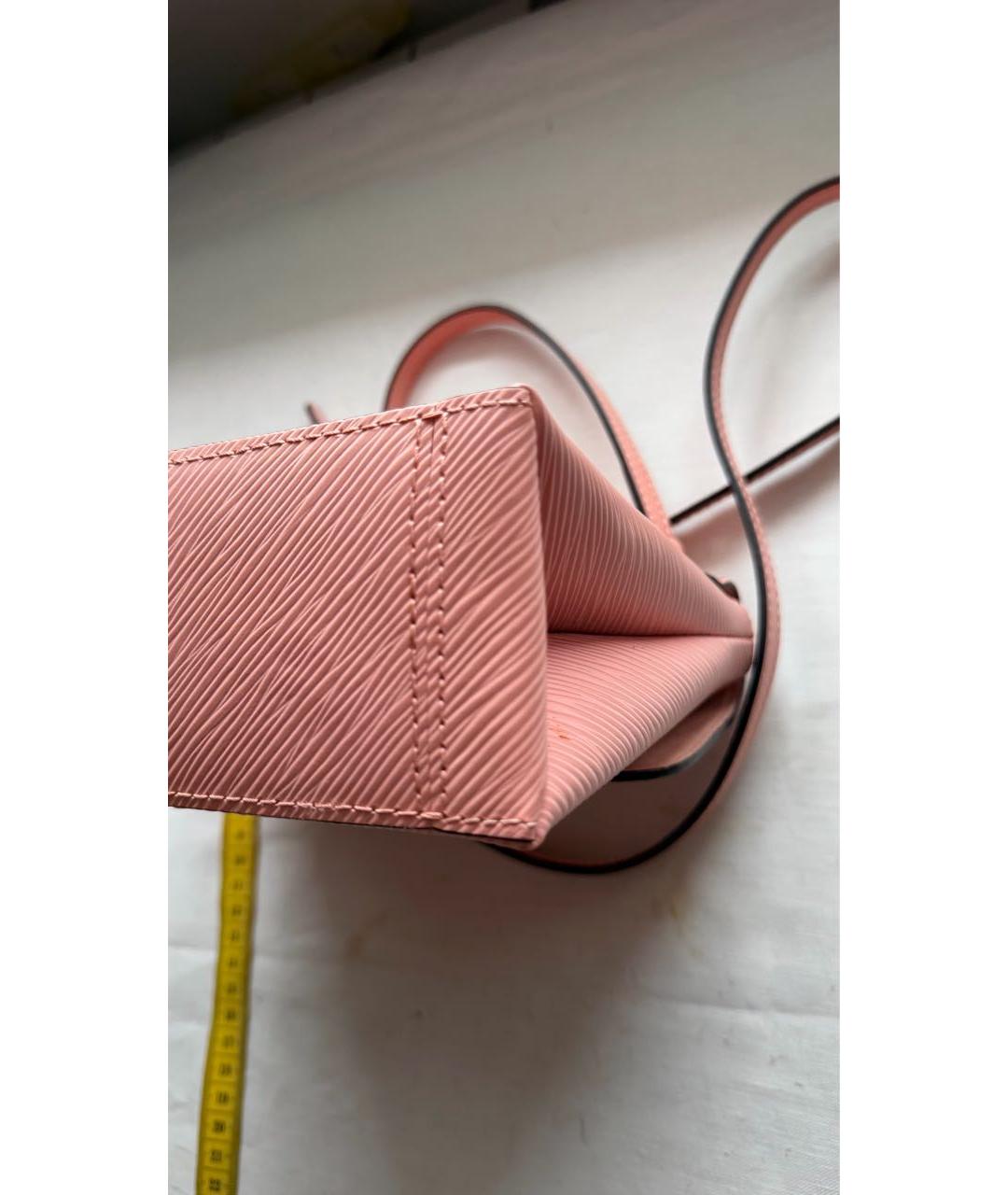 LOUIS VUITTON Коралловая кожаная сумка с короткими ручками, фото 3