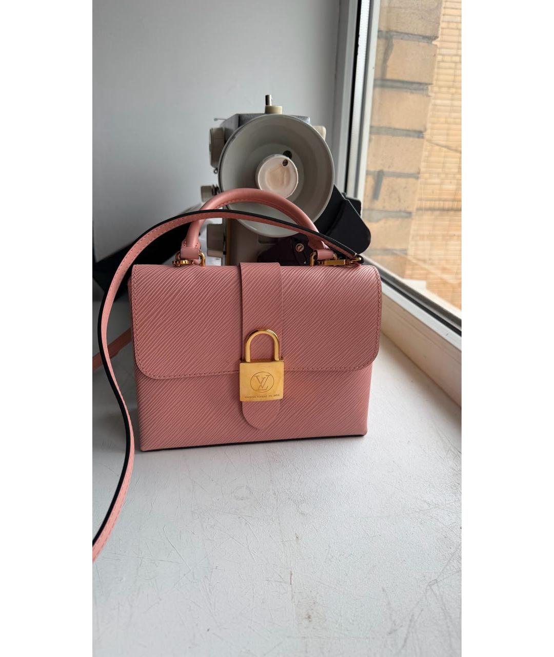 LOUIS VUITTON Коралловая кожаная сумка с короткими ручками, фото 5