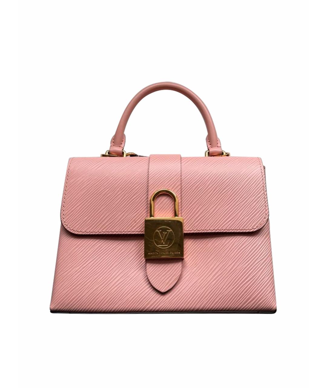 LOUIS VUITTON Коралловая кожаная сумка с короткими ручками, фото 1