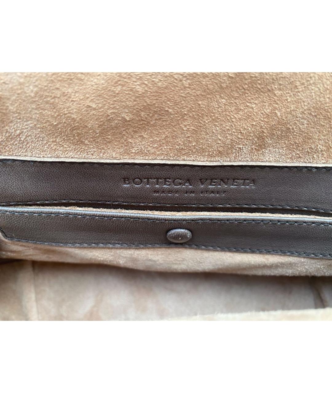 BOTTEGA VENETA Коричневая кожаная сумка с короткими ручками, фото 5
