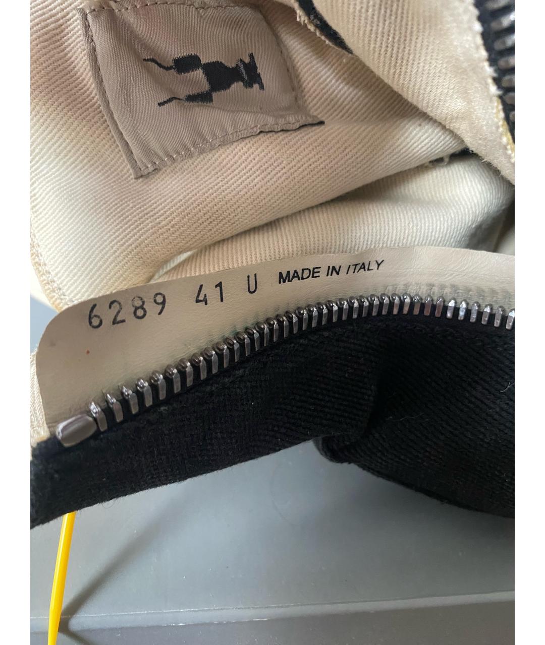 RICK OWENS Черные текстильные высокие кроссовки / кеды, фото 7