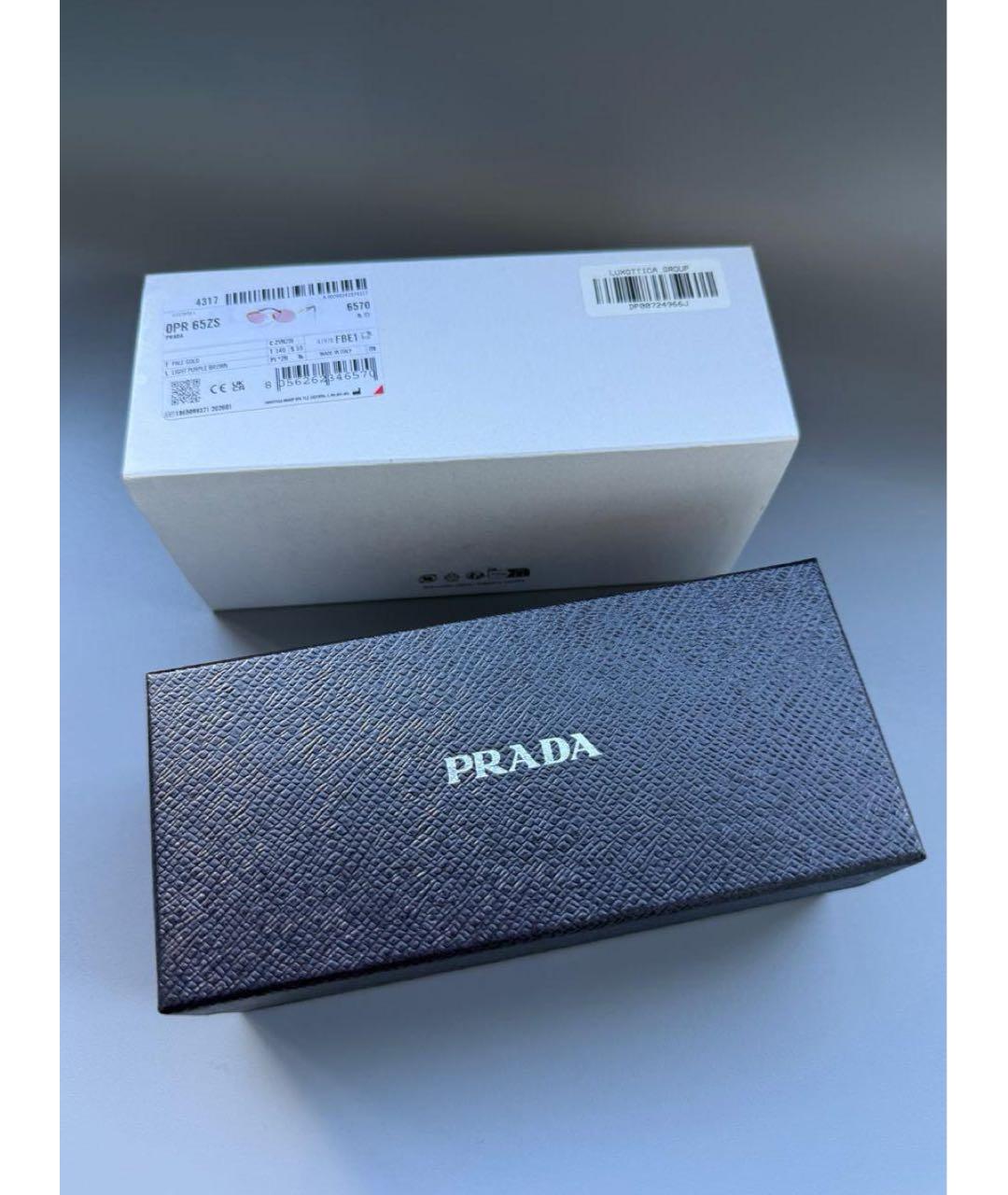 PRADA Коричневые металлические солнцезащитные очки, фото 8