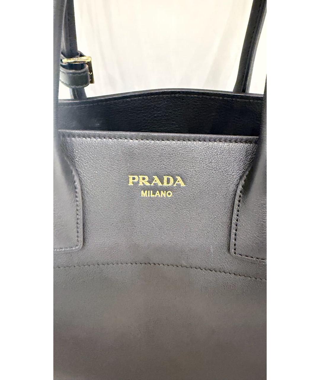 PRADA Черная кожаная сумка тоут, фото 3