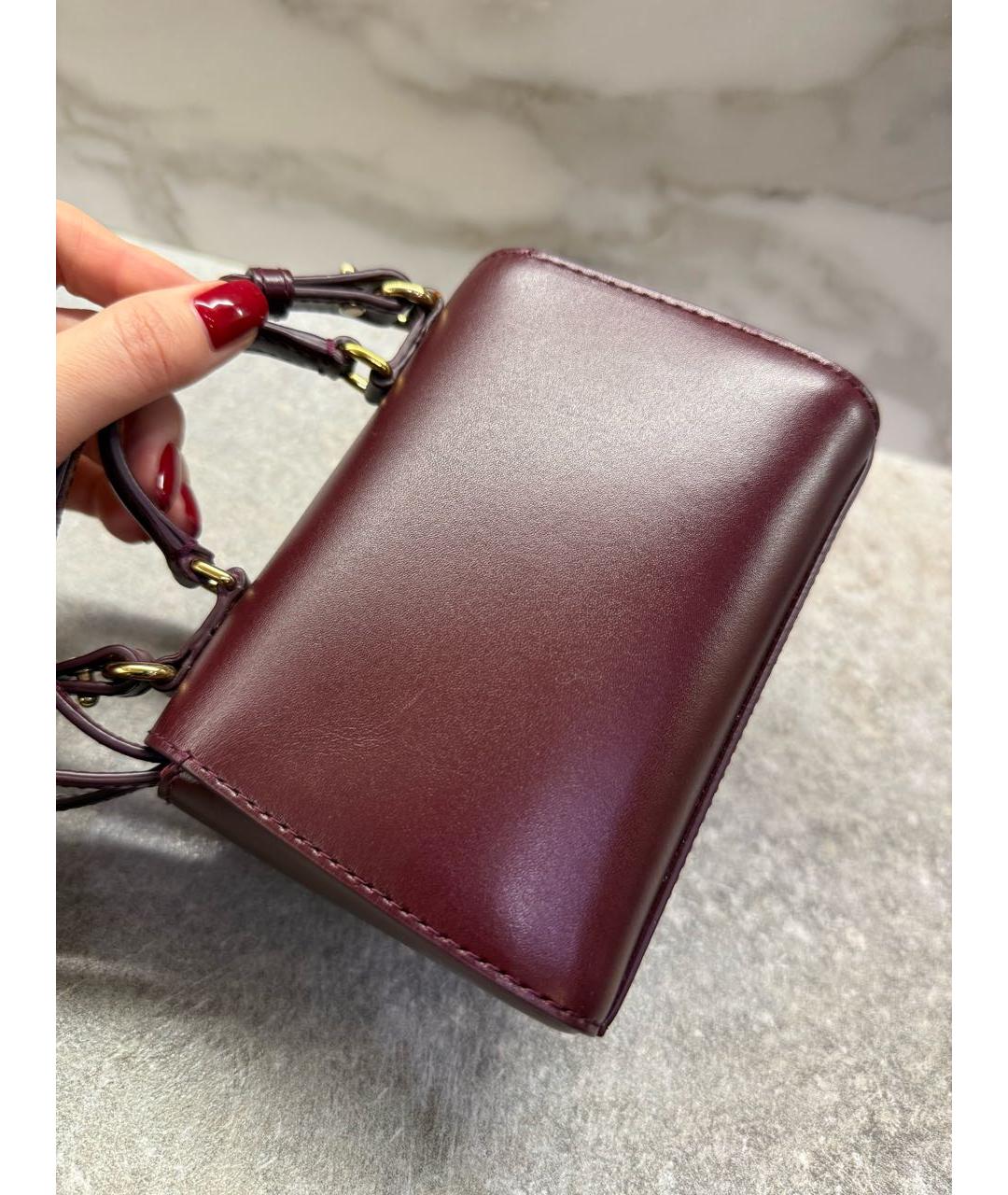 DOLCE&GABBANA Бордовая кожаная сумка через плечо, фото 4