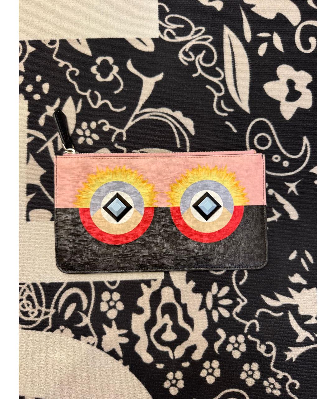 FENDI Розовый кожаный кошелек, фото 5