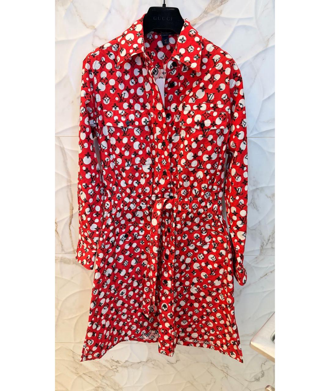 LOUIS VUITTON Красное хлопковое повседневное платье, фото 6