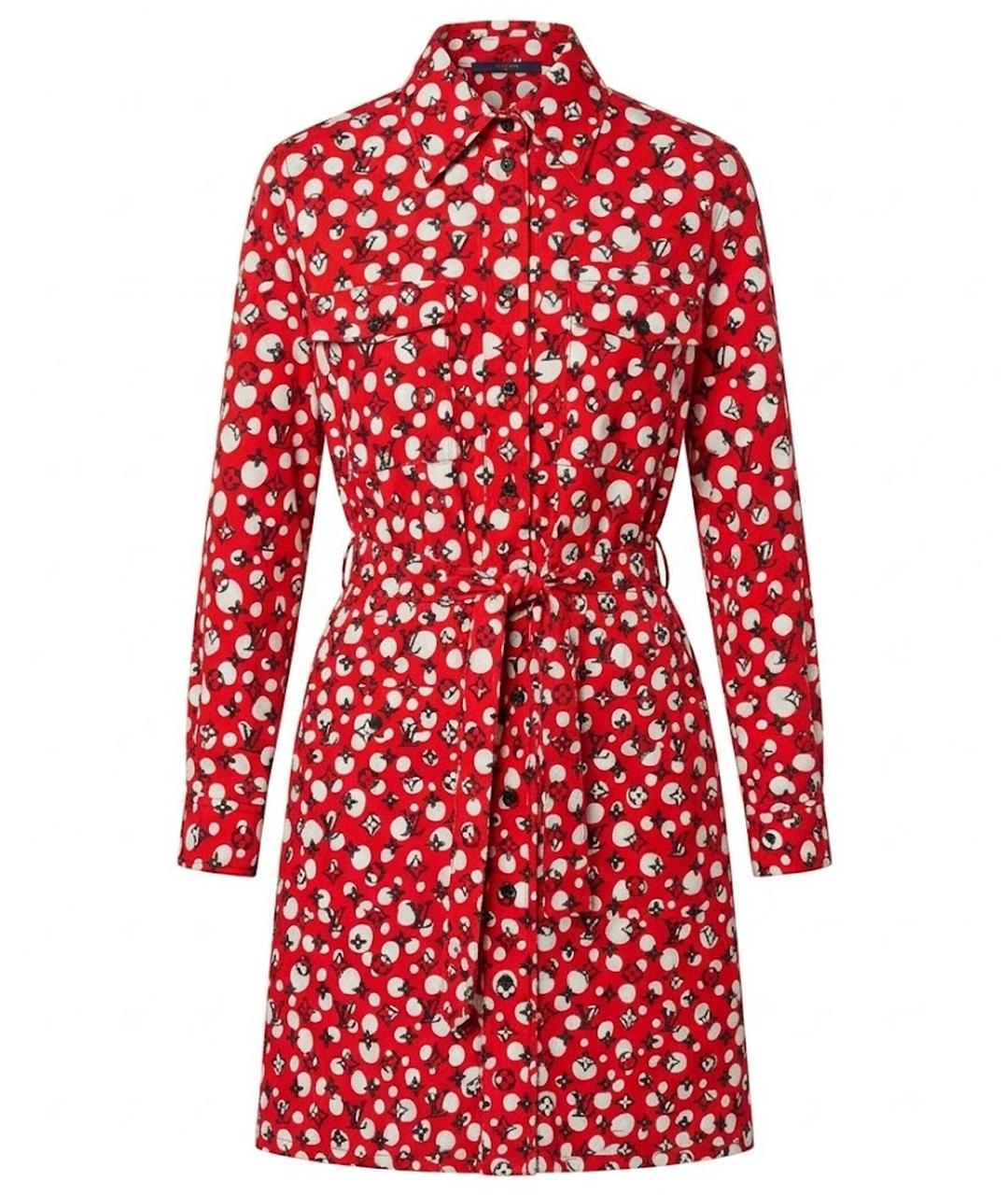 LOUIS VUITTON Красное хлопковое повседневное платье, фото 1