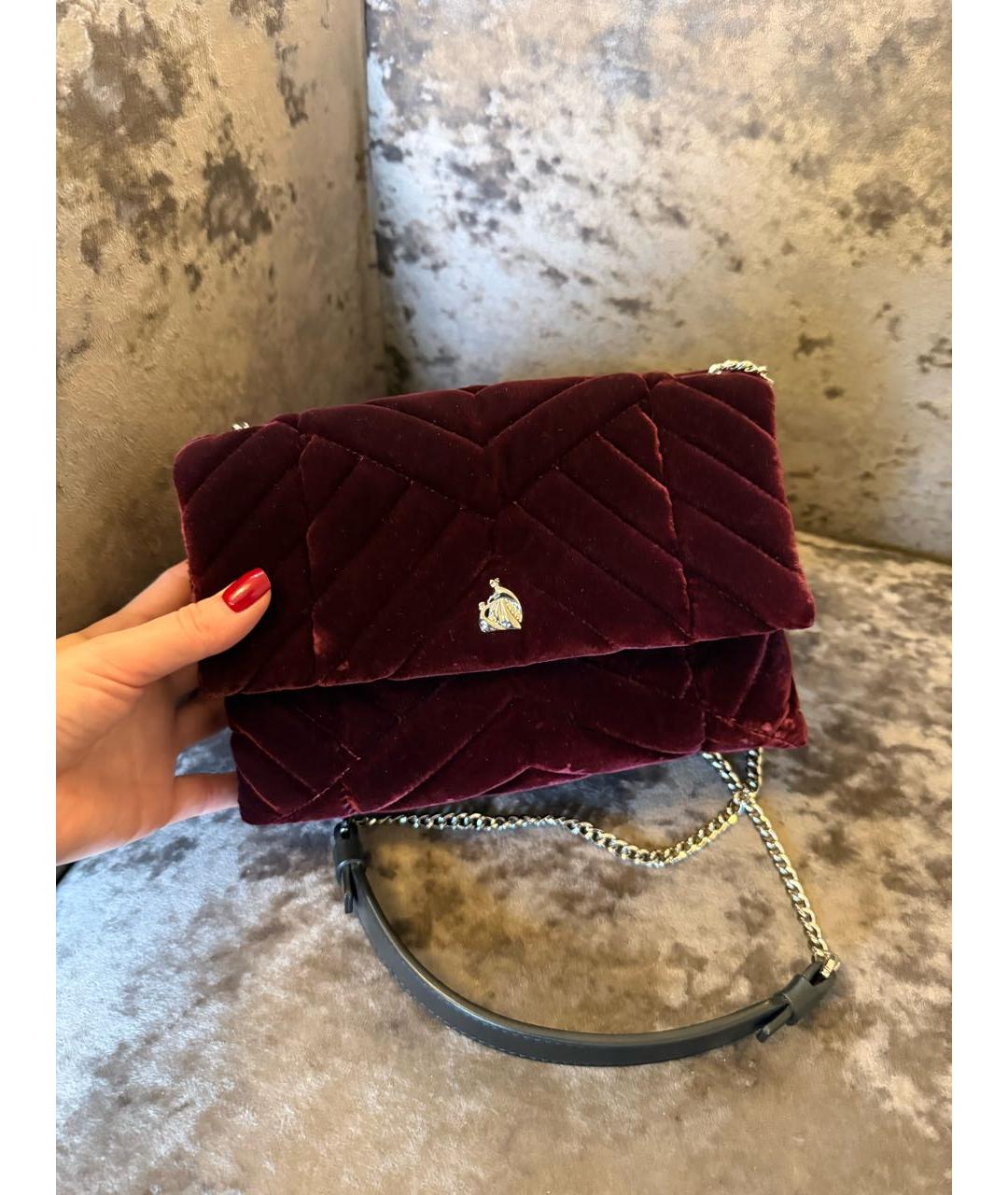 LANVIN Бордовая бархатная сумка через плечо, фото 5
