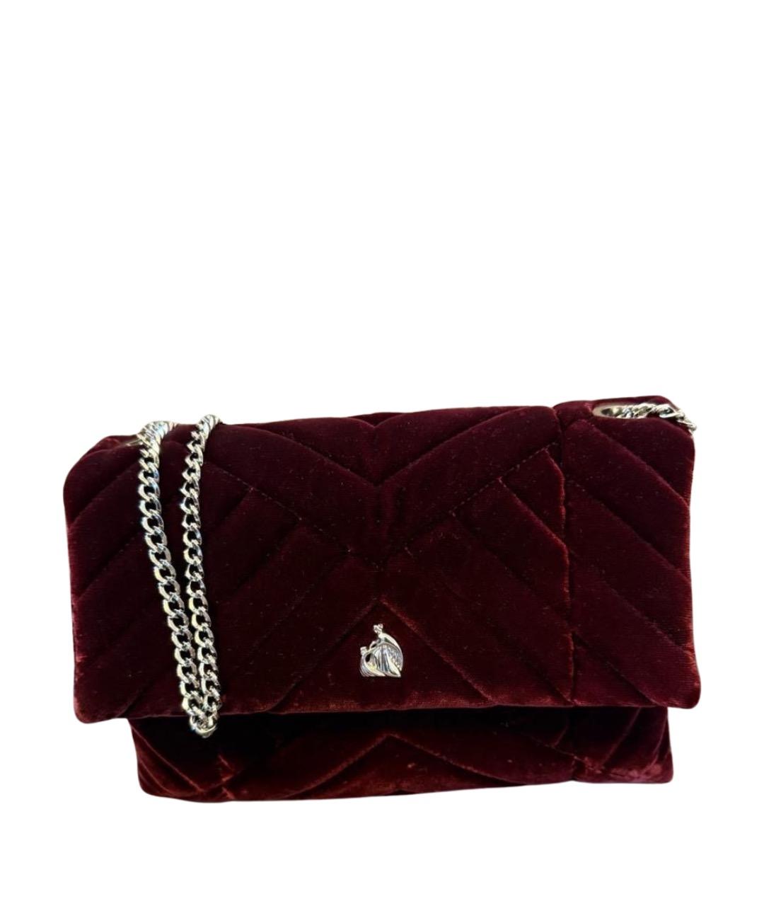 LANVIN Бордовая бархатная сумка через плечо, фото 1