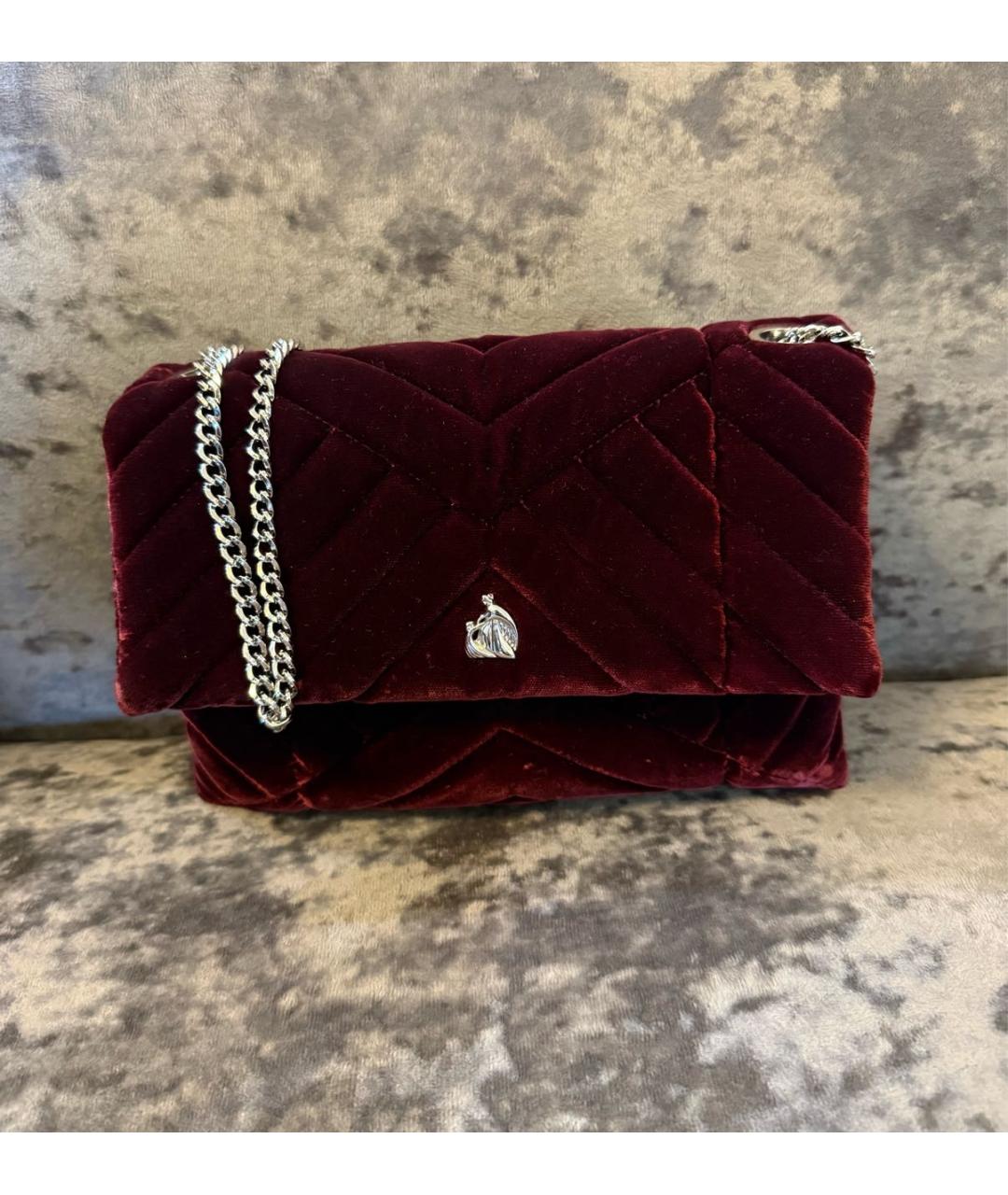 LANVIN Бордовая бархатная сумка через плечо, фото 7
