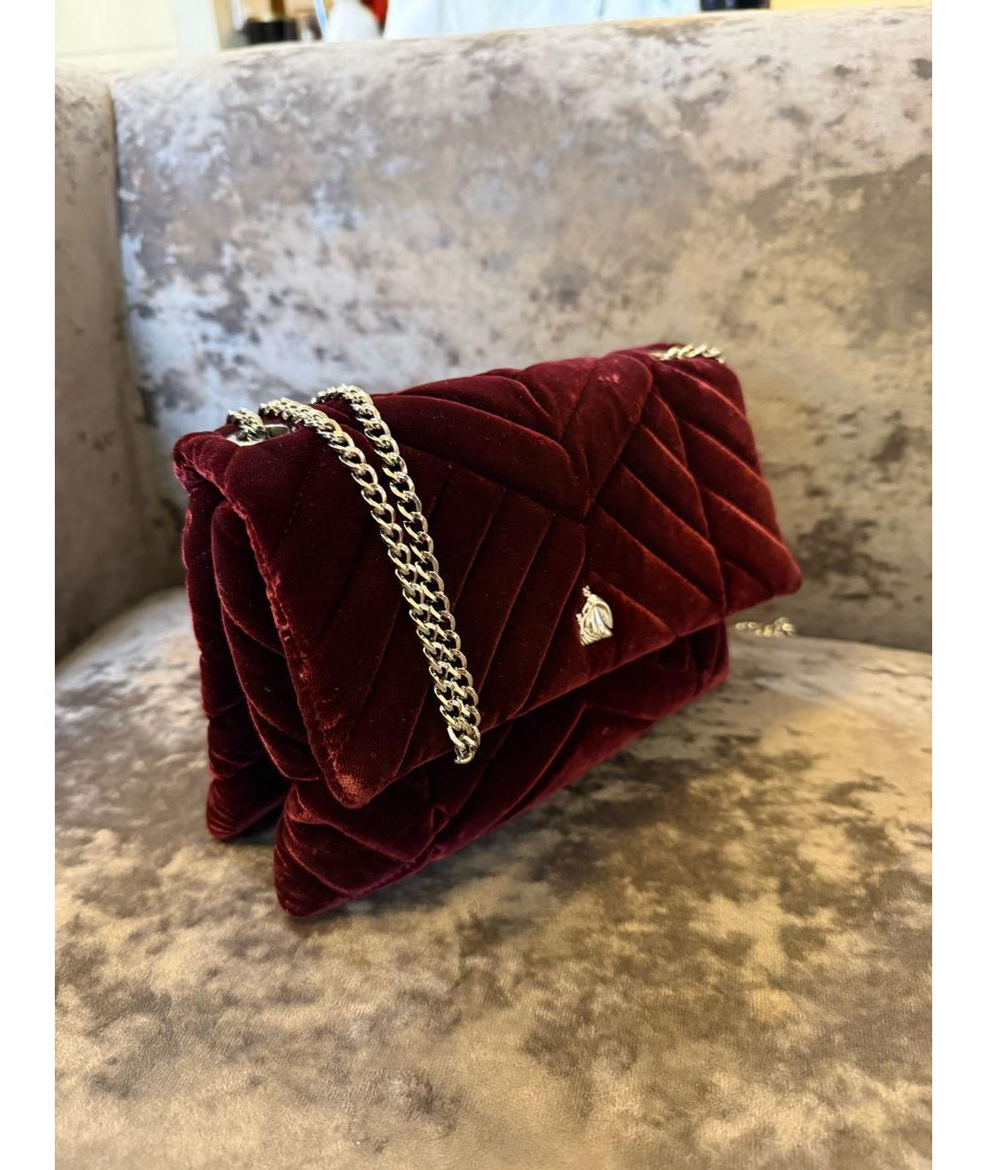 LANVIN Бордовая бархатная сумка через плечо, фото 2