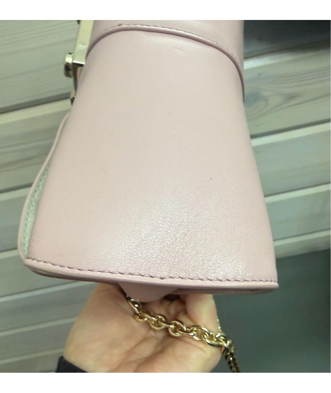 FURLA Розовая кожаная сумка с короткими ручками, фото 7