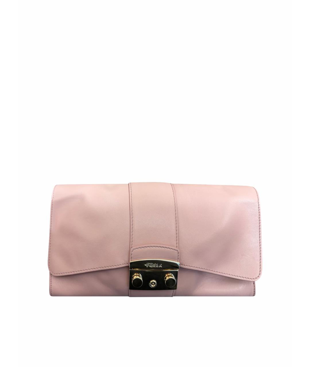 FURLA Розовая кожаная сумка с короткими ручками, фото 1