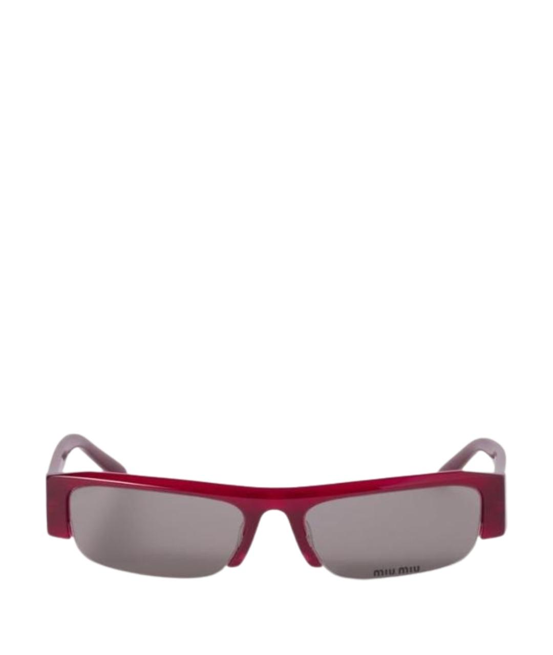 MIU MIU Бордовые пластиковые солнцезащитные очки, фото 1