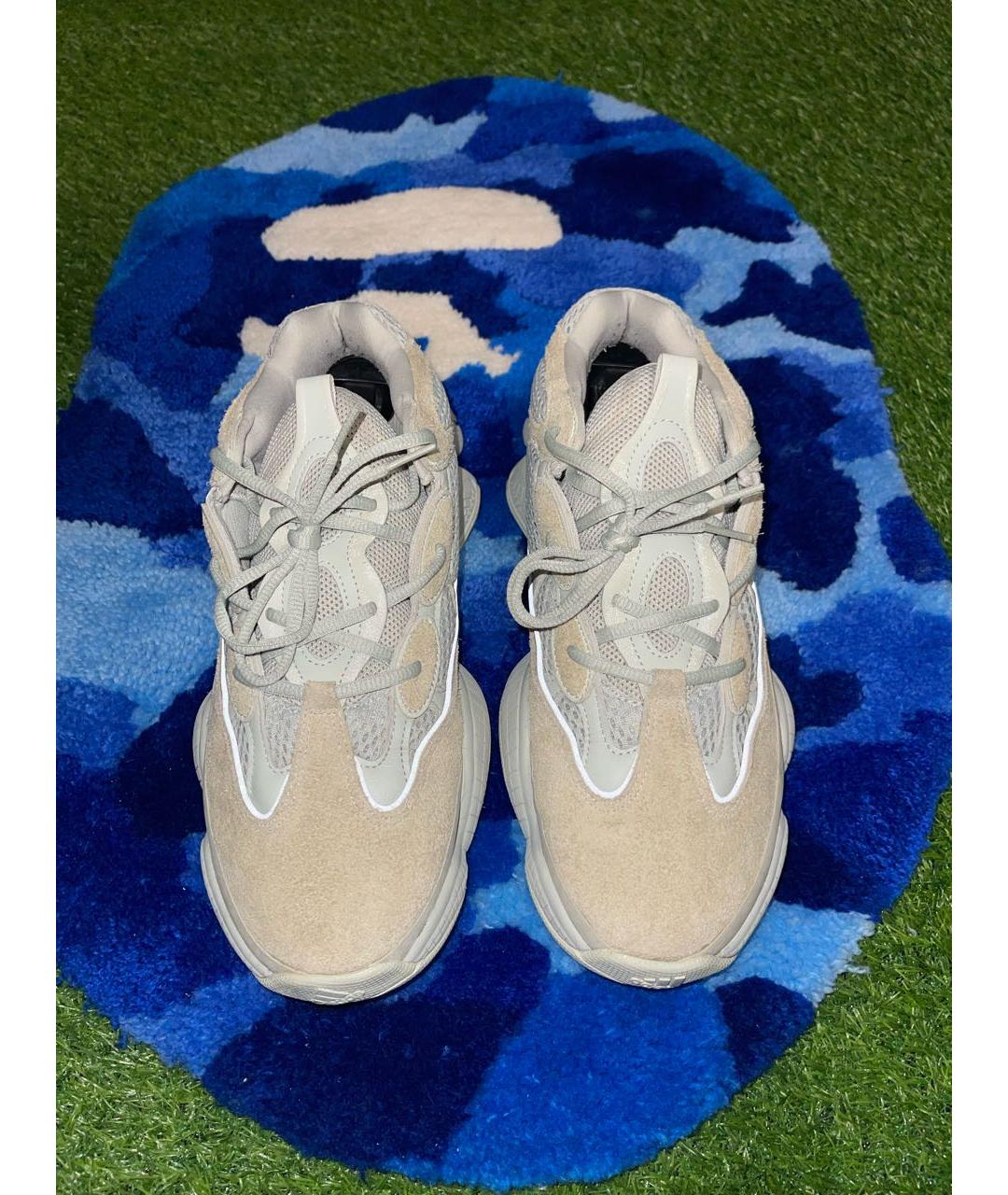 ADIDAS YEEZY Серые текстильные низкие кроссовки / кеды, фото 3