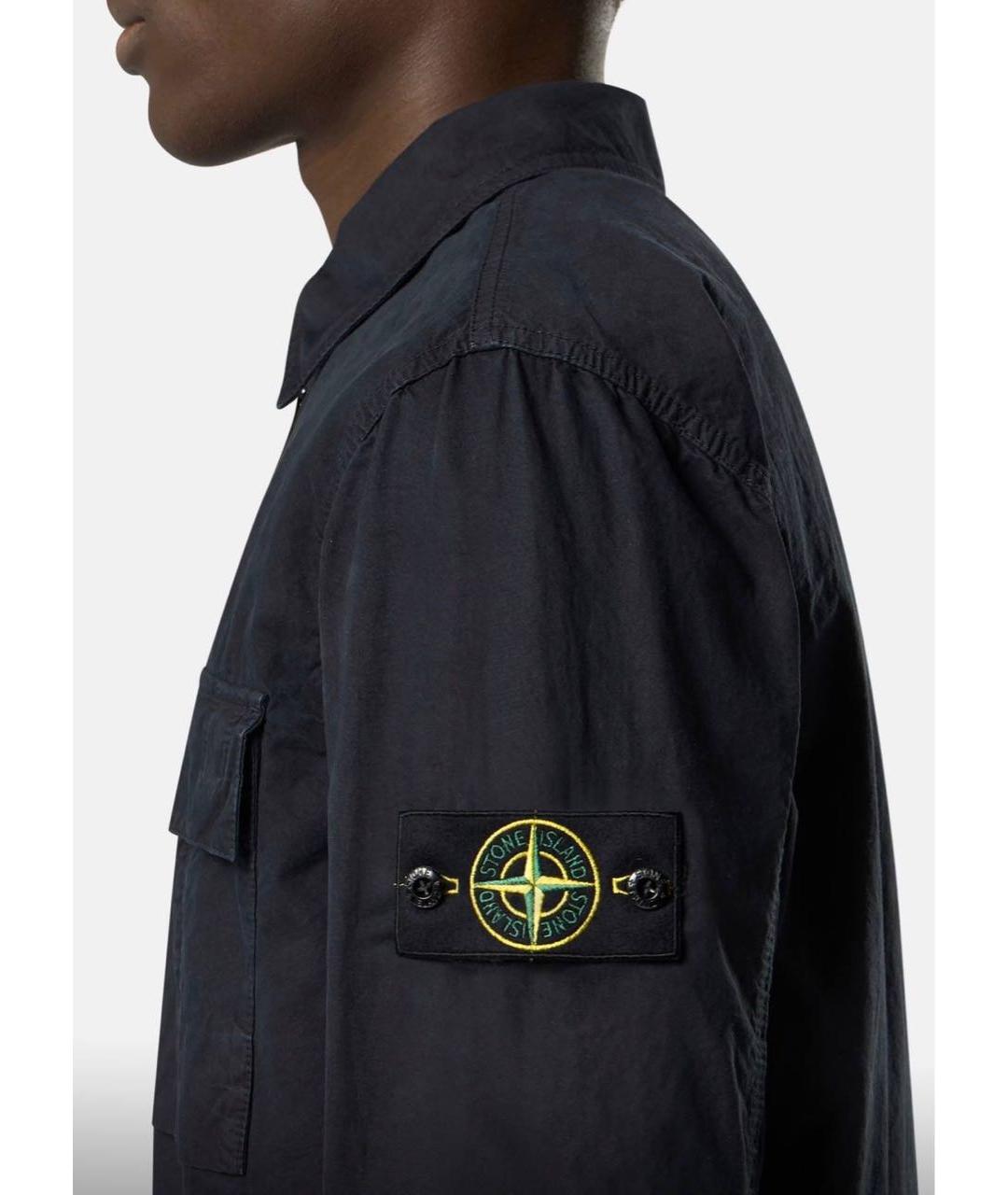 STONE ISLAND Черная хлопковая куртка, фото 4
