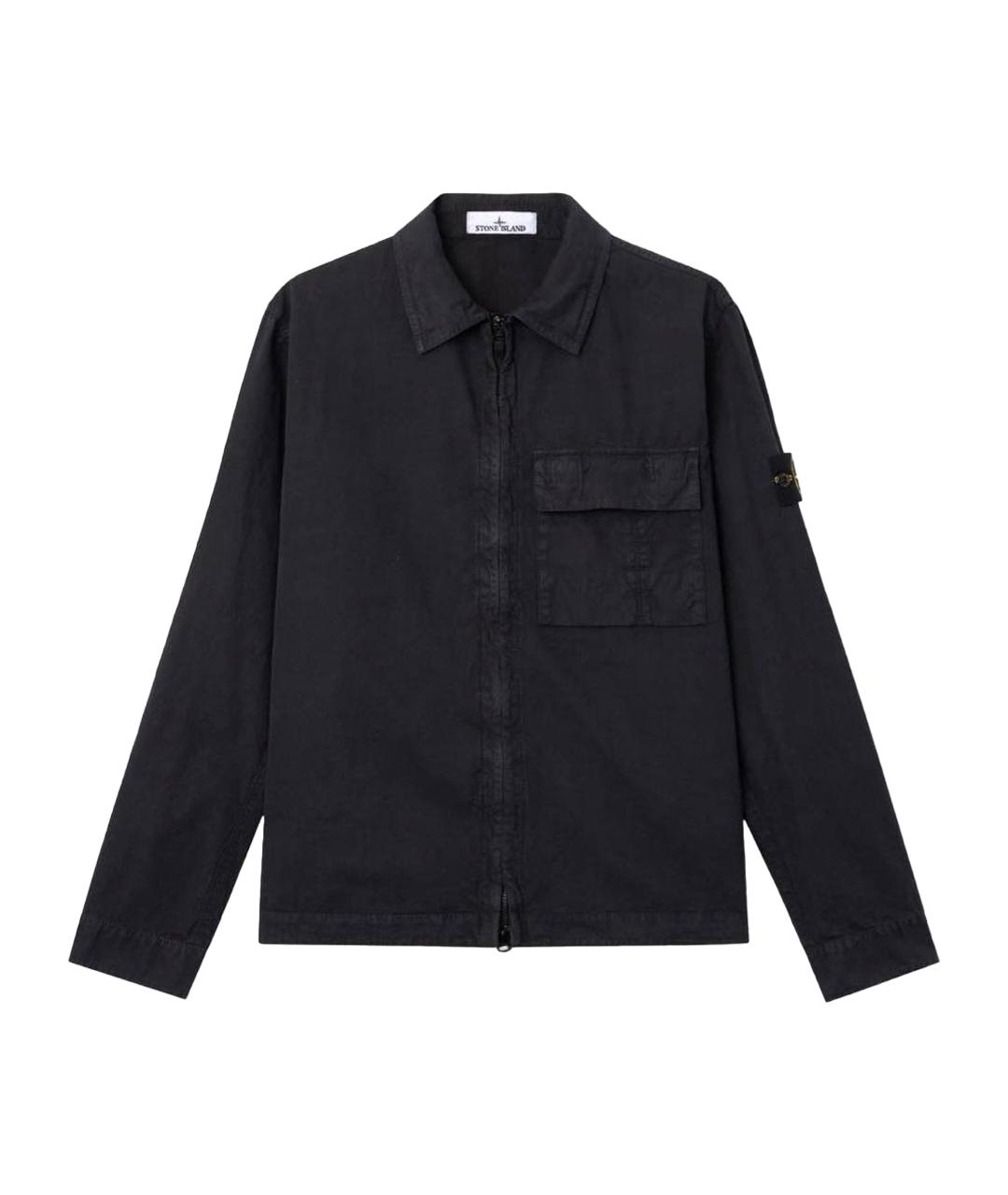 STONE ISLAND Черная хлопковая куртка, фото 1