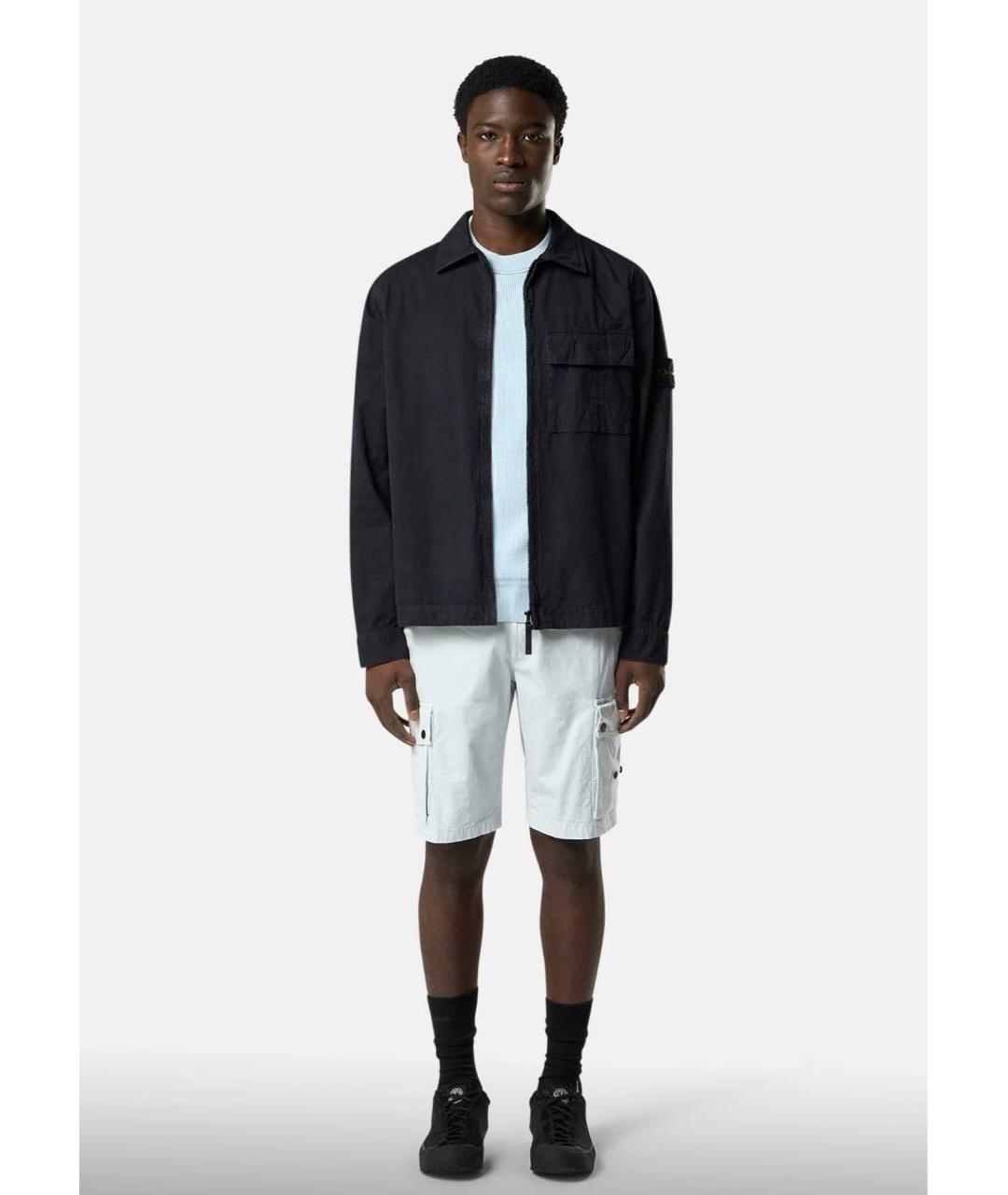 STONE ISLAND Черная хлопковая куртка, фото 5