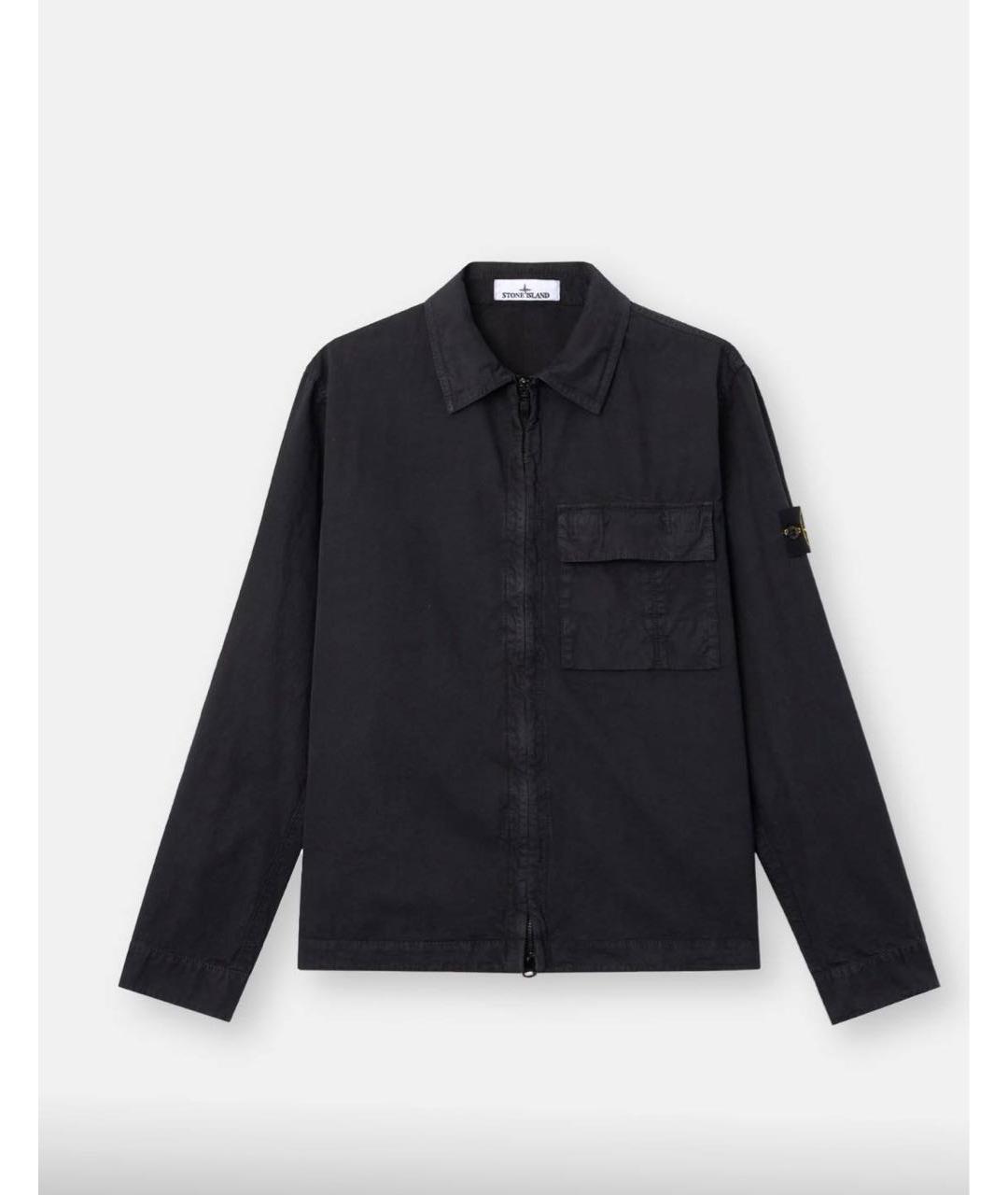 STONE ISLAND Черная хлопковая куртка, фото 6