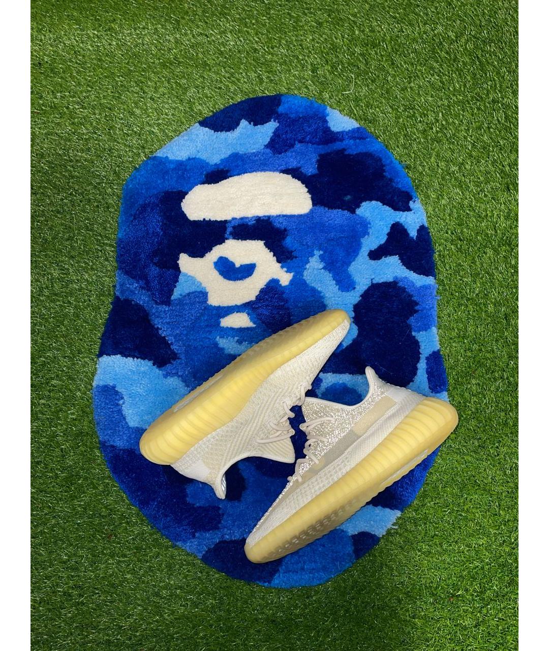 ADIDAS YEEZY Бежевые текстильные низкие кроссовки / кеды, фото 2