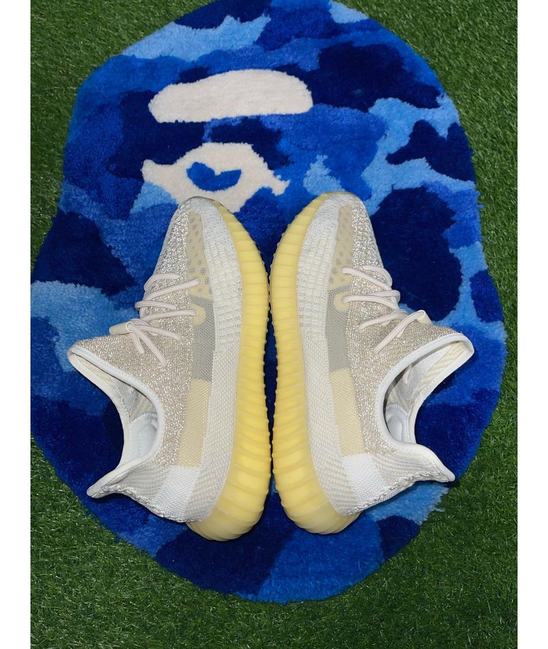 ADIDAS YEEZY Бежевые текстильные низкие кроссовки / кеды, фото 5