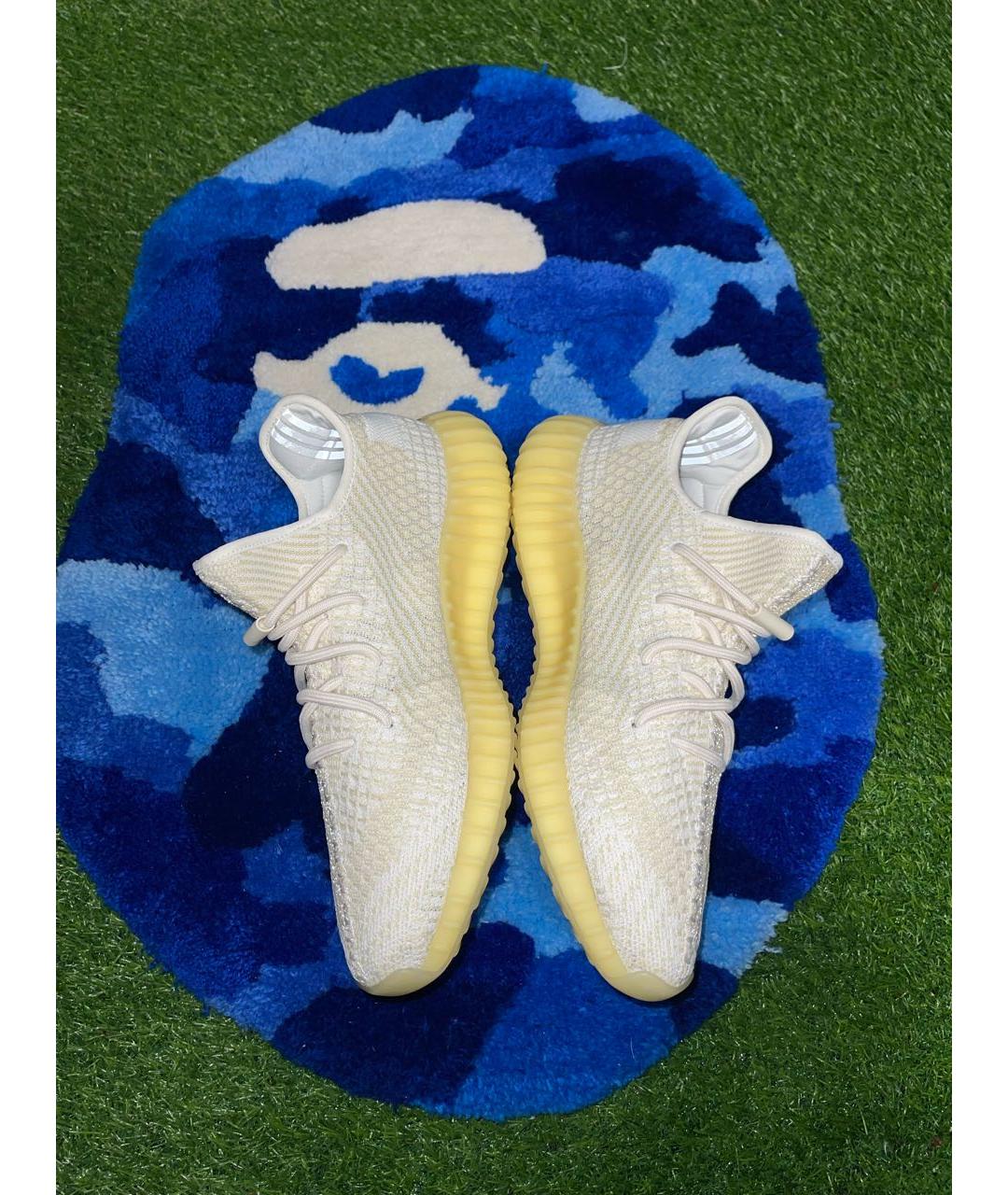 ADIDAS YEEZY Бежевые текстильные низкие кроссовки / кеды, фото 4